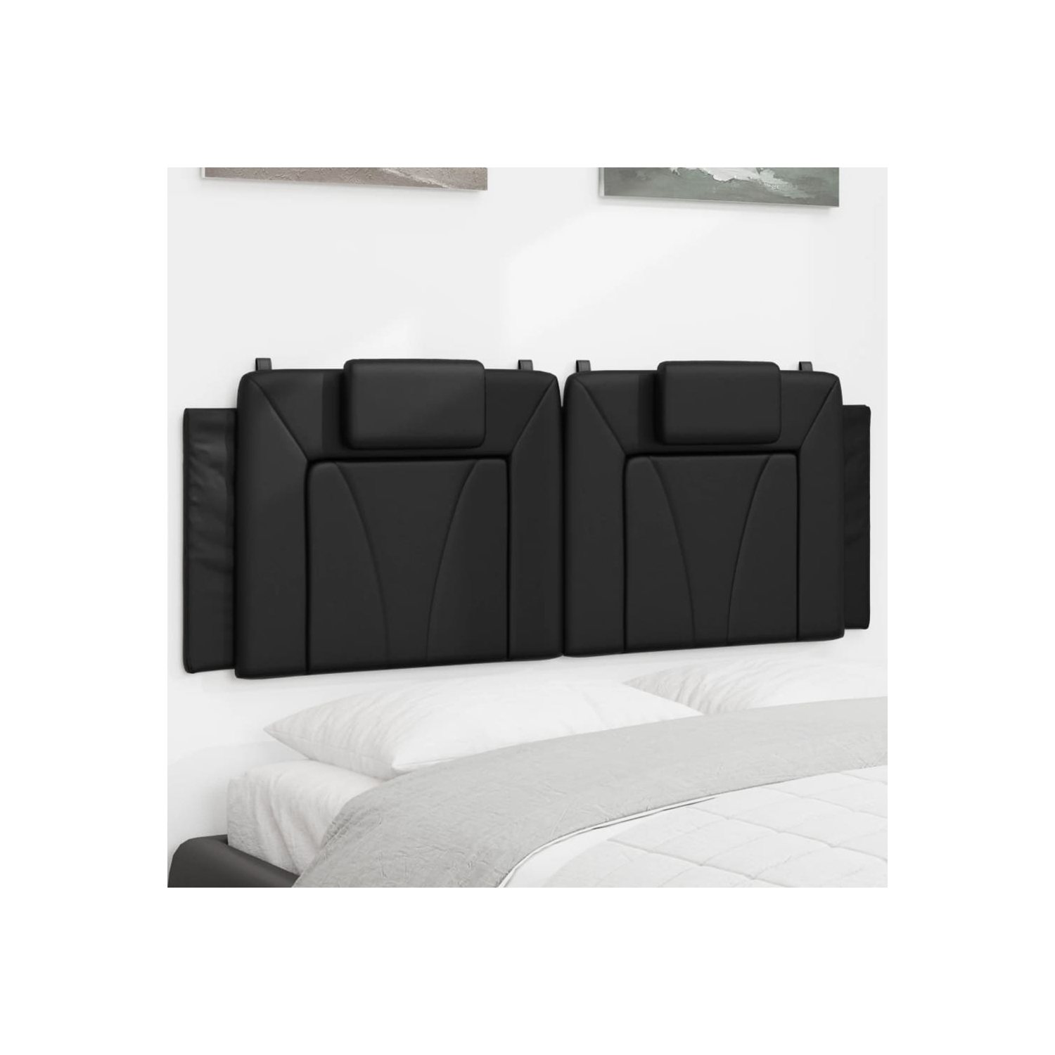 VidaXL – Coussin de tête de lit «&nbsp;Viana&nbsp;» en similicuir 137&nbsp;cm noir