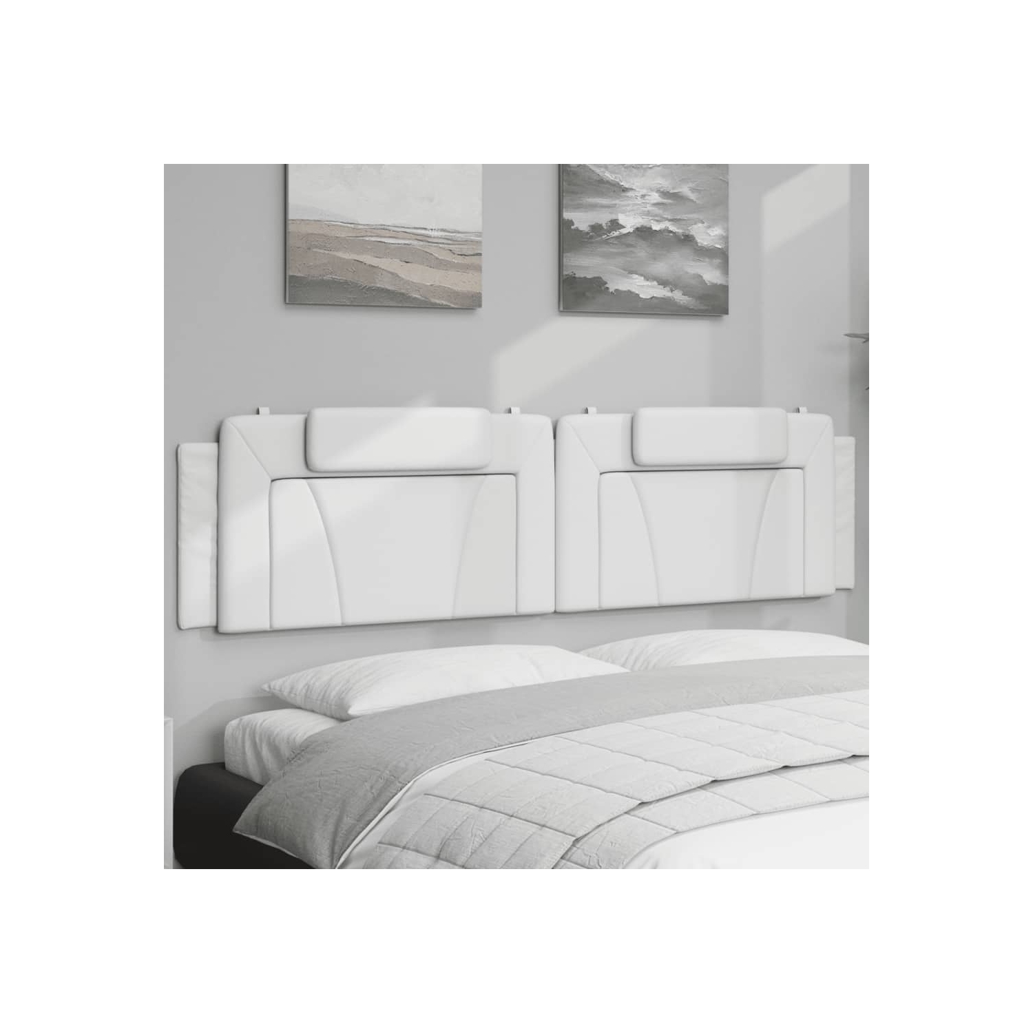 vidaXL Headboard Cushion "Viana" White 193 cm Faux Leather