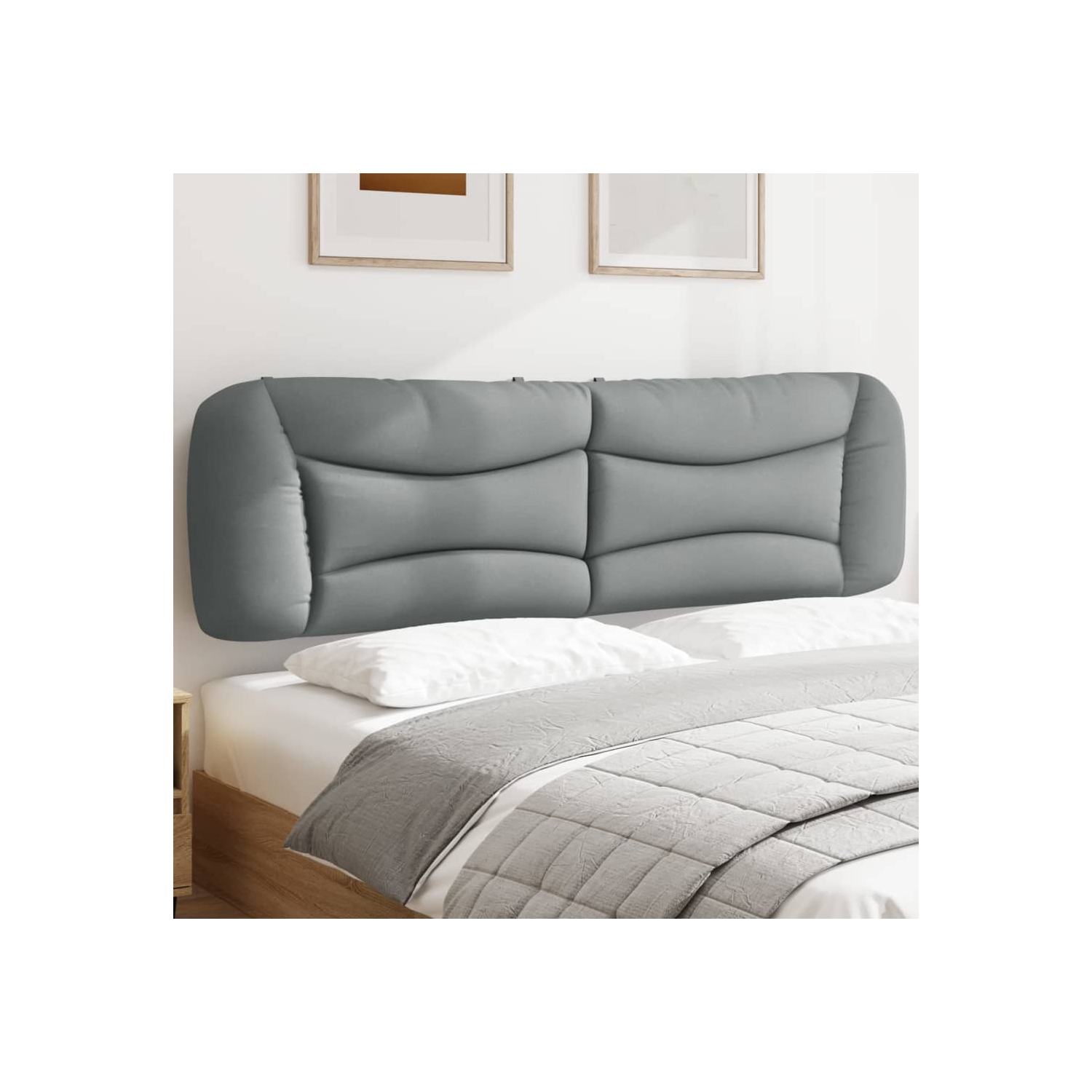 VidaXL – Coussin de tête de lit «&nbsp;Hvar&nbsp;» en tissu 183&nbsp;cm gris pâle
