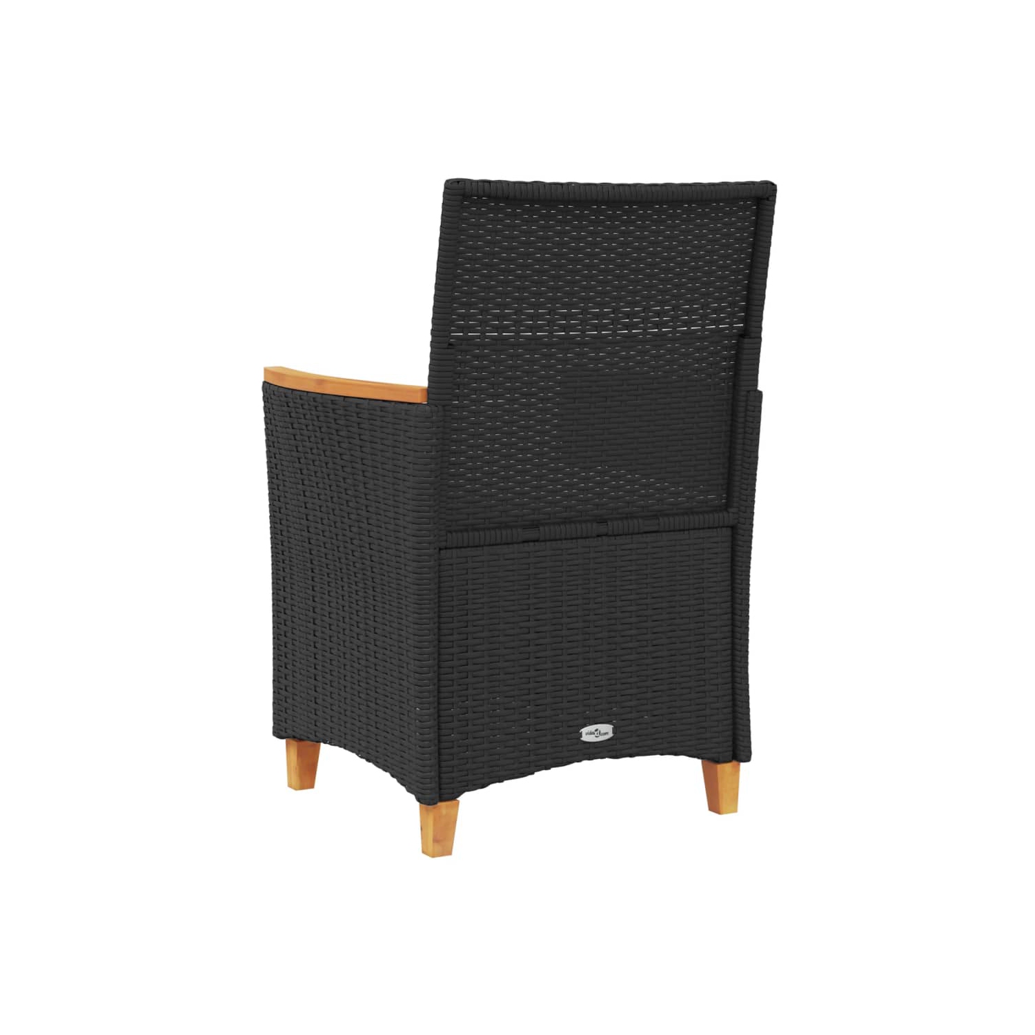 Chaises de jardin vidaXL avec coussins 2 pièces en poly rotin noir et bois massif