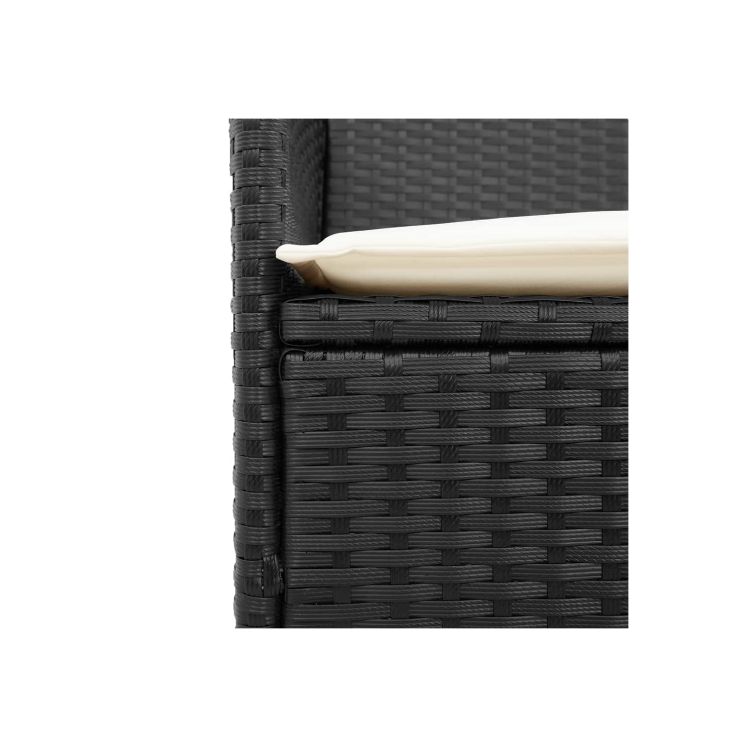 Chaises de jardin vidaXL avec coussins 2 pièces en poly rotin noir et bois massif