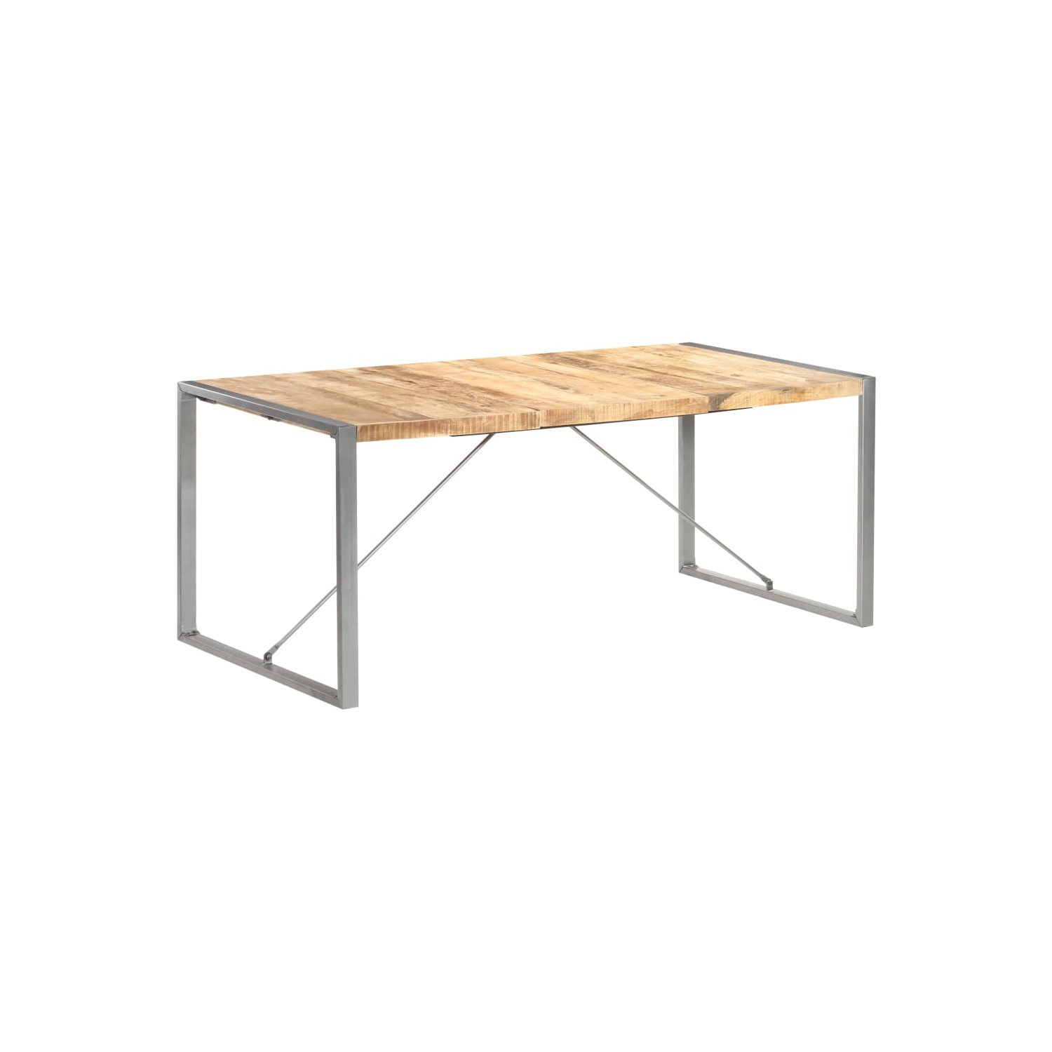 vidaXL Dining Table 180x90x75 cm Solid Rough Mango Wood