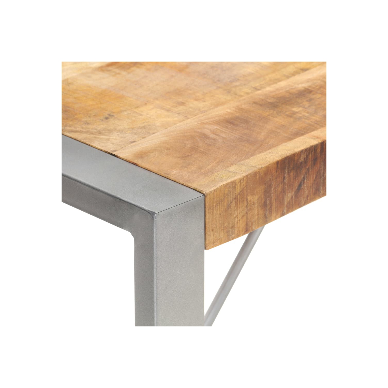 vidaXL Dining Table 160x80x75 cm Solid Rough Mango Wood