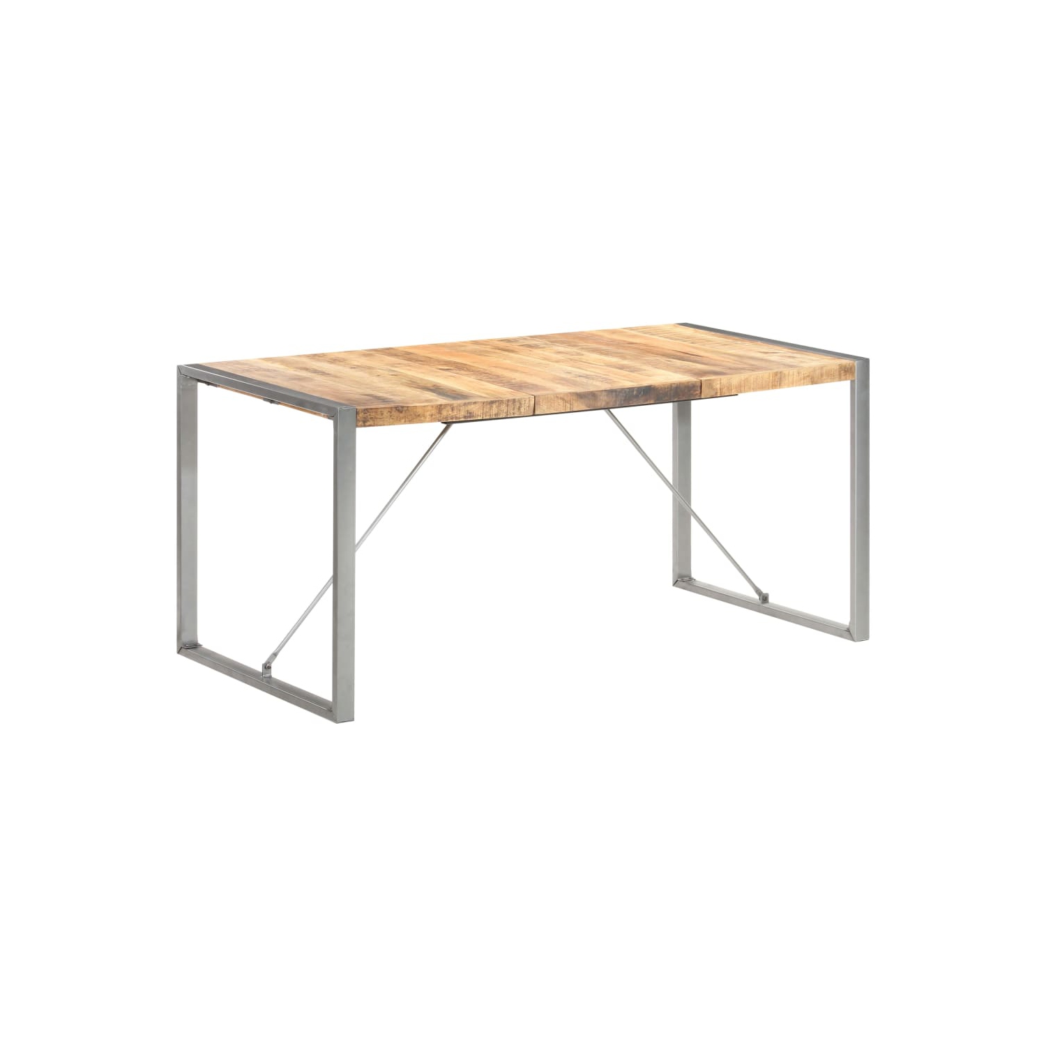 vidaXL Dining Table 160x80x75 cm Solid Rough Mango Wood