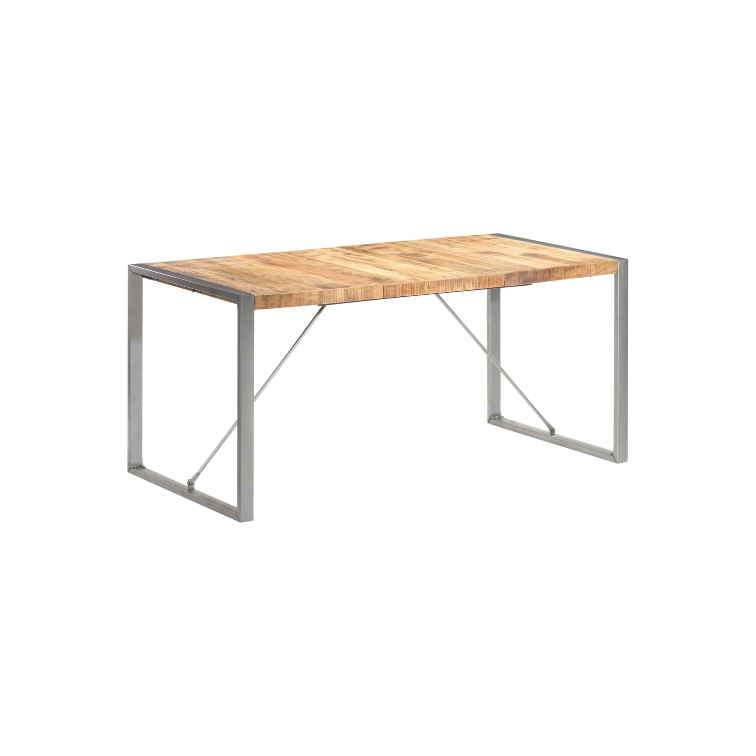 vidaXL Dining Table 160x80x75 cm Solid Rough Mango Wood