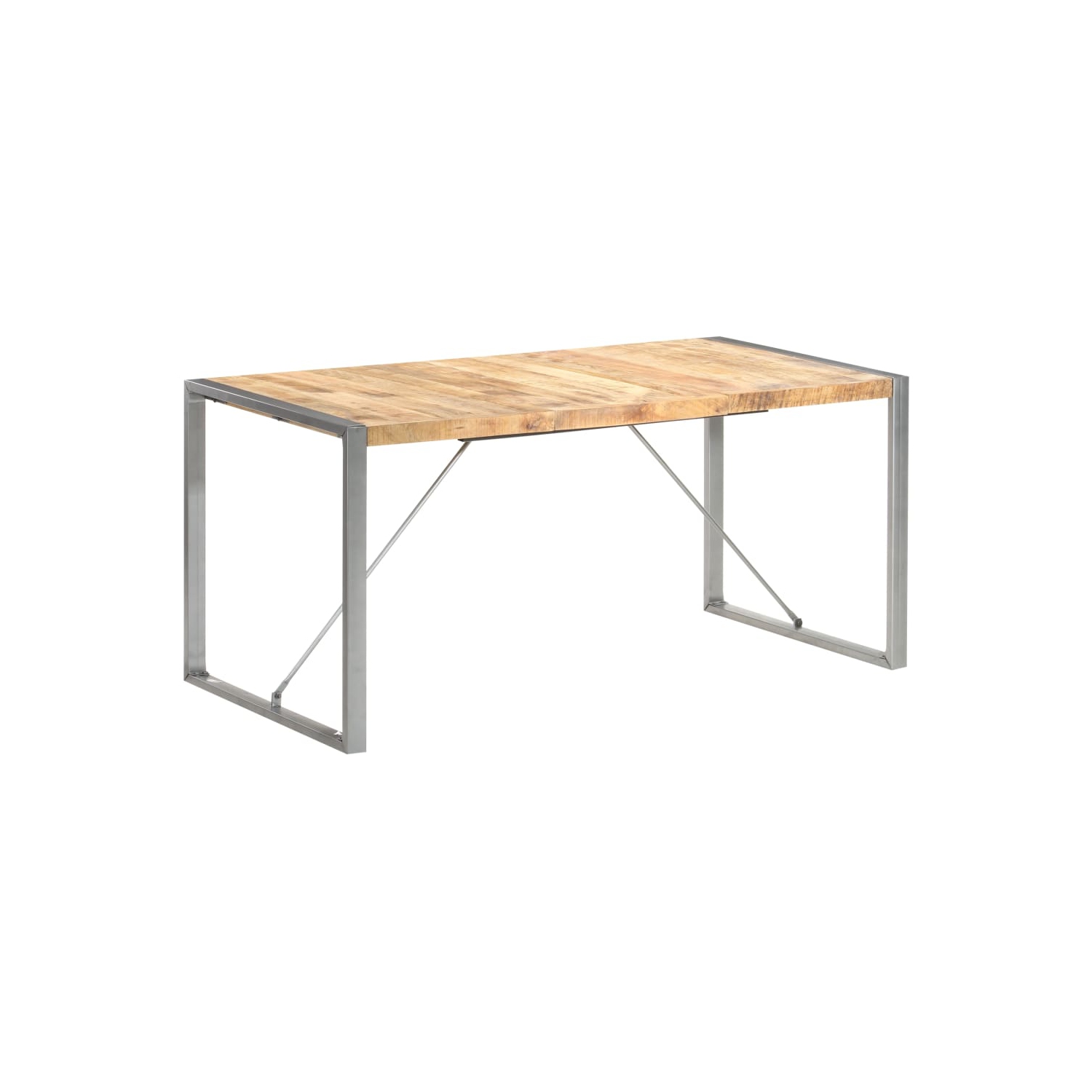 vidaXL Dining Table 160x80x75 cm Solid Rough Mango Wood