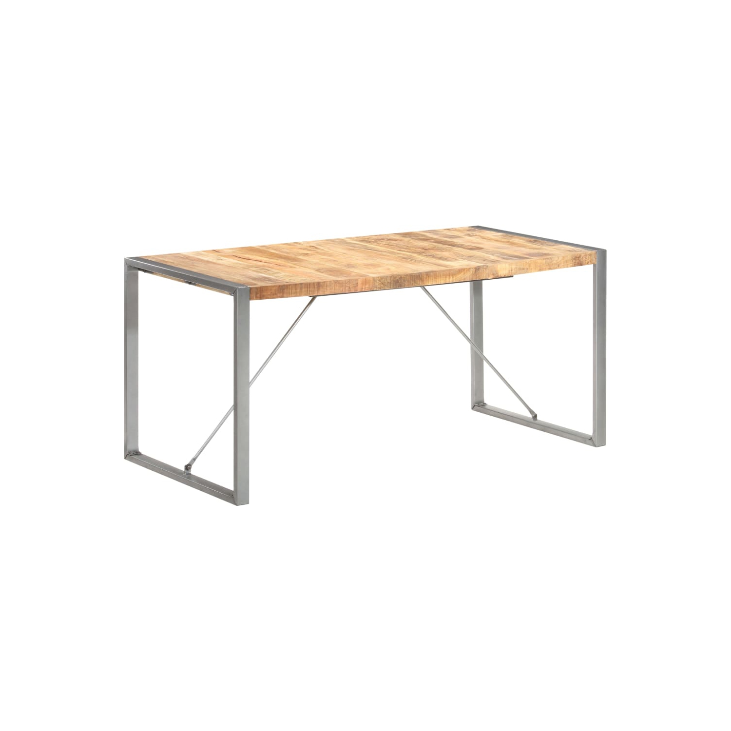 vidaXL Dining Table 160x80x75 cm Solid Rough Mango Wood