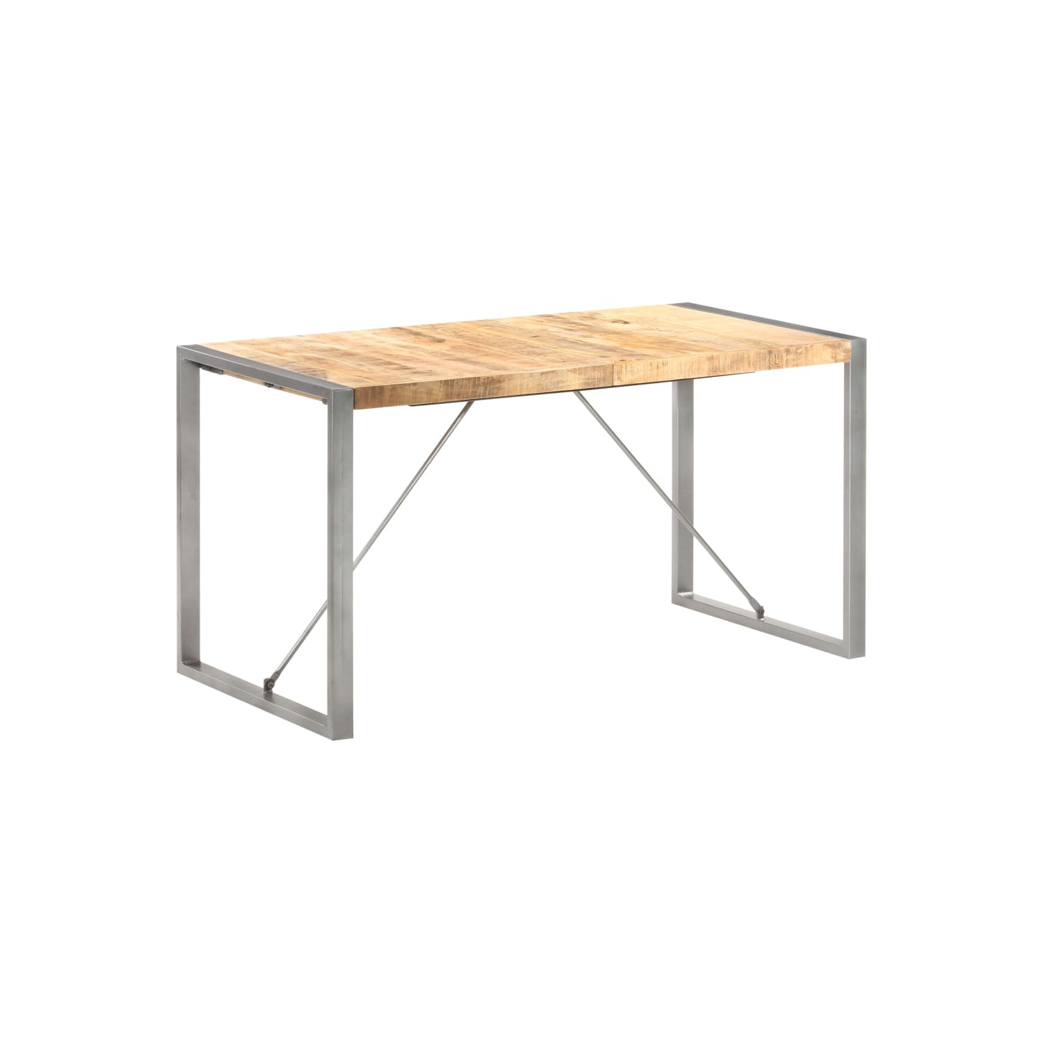 vidaXL Dining Table 140x70x75 cm Solid Rough Mango Wood