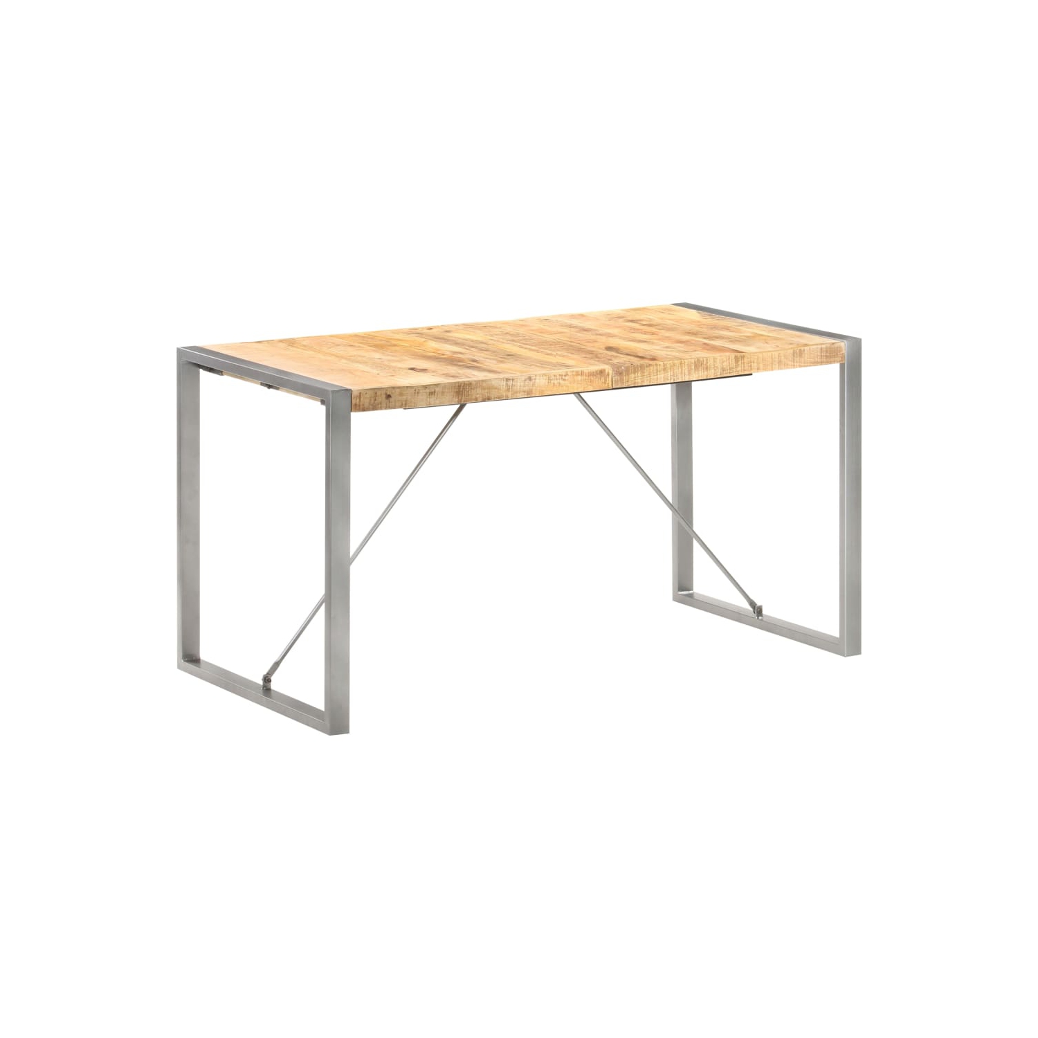 vidaXL Dining Table 140x70x75 cm Solid Rough Mango Wood