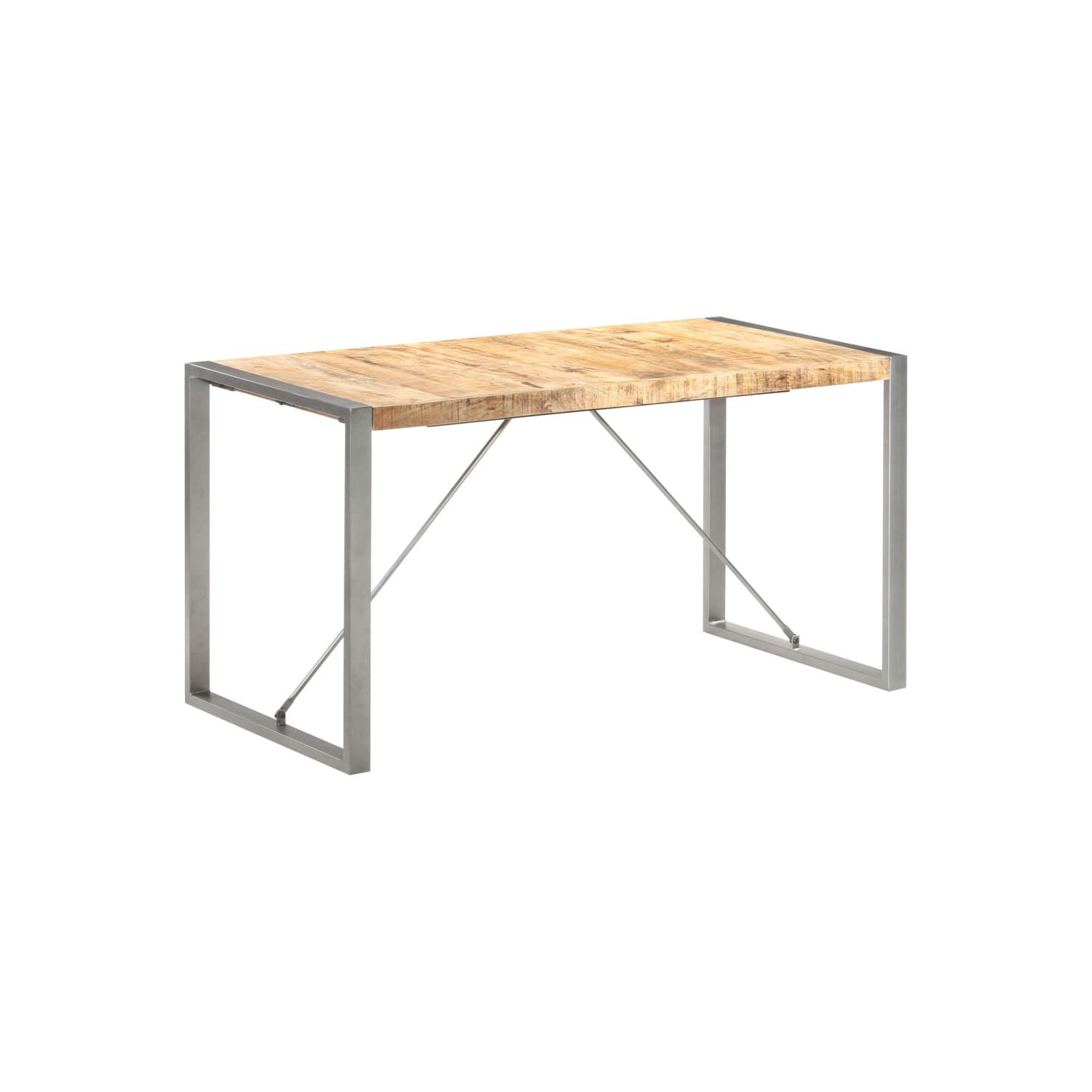 vidaXL Dining Table 140x70x75 cm Solid Rough Mango Wood