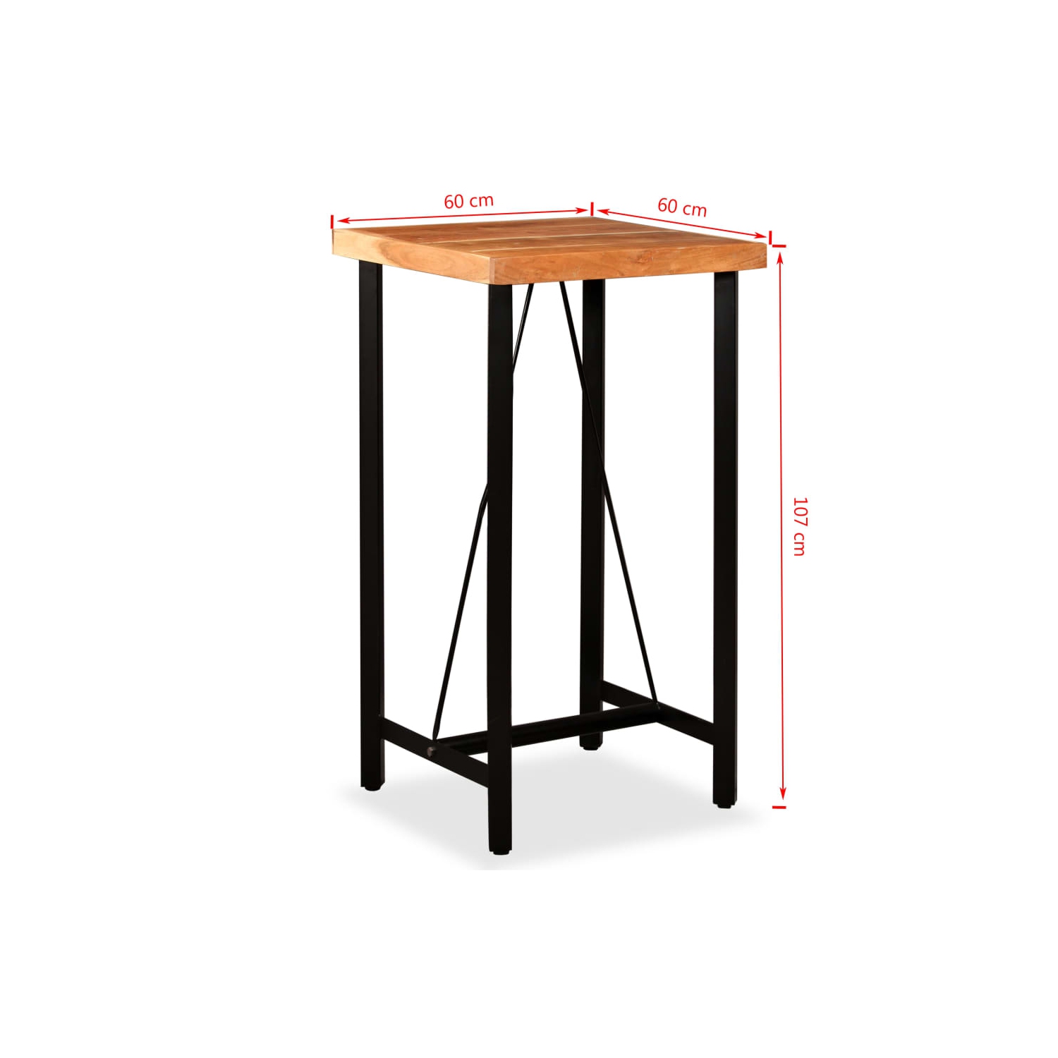 vidaXL Bar Table Solid Acacia Wood 60x60x107 cm