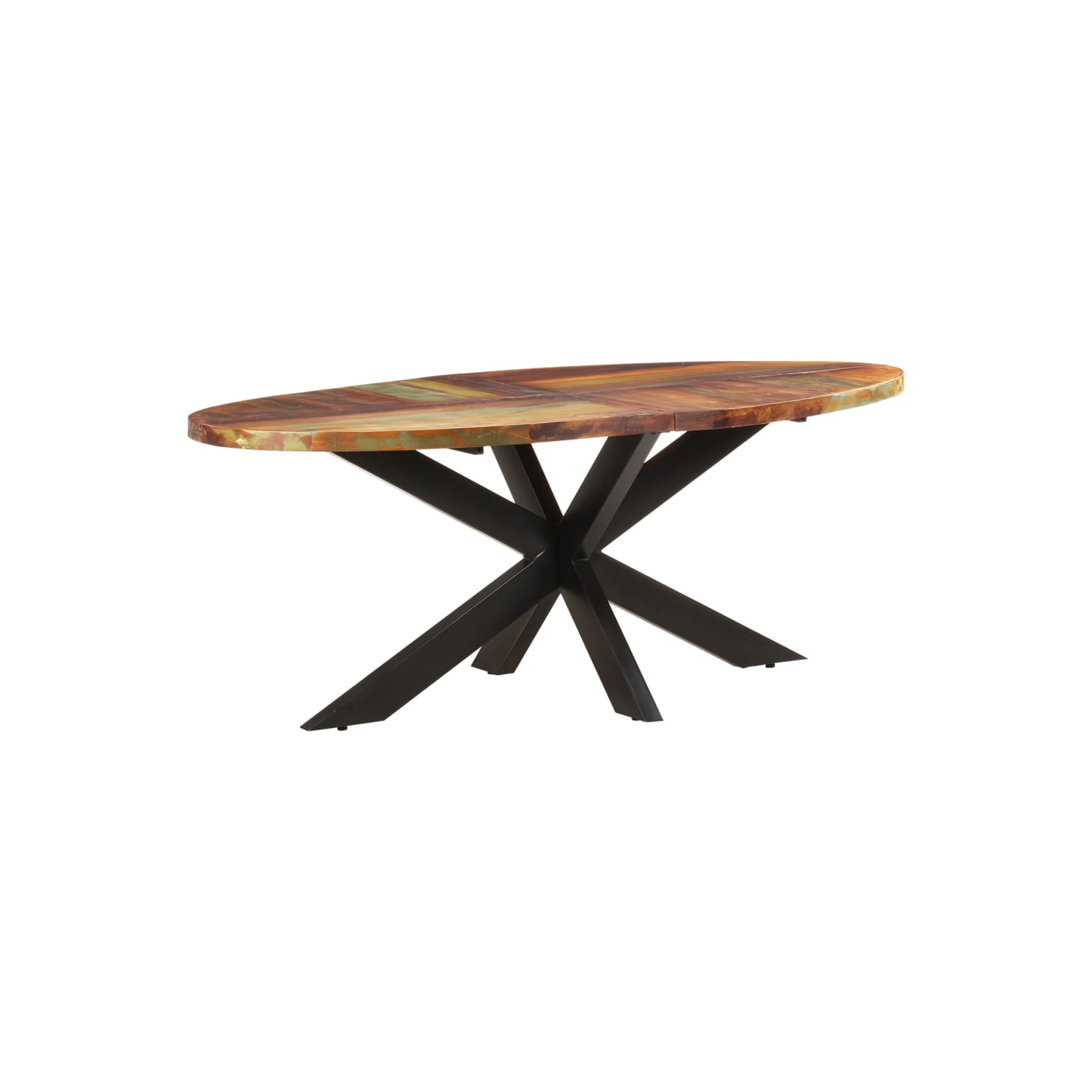 vidaXL Dining Table Oval 200x100x75 cm Solid Reclaimed Wood