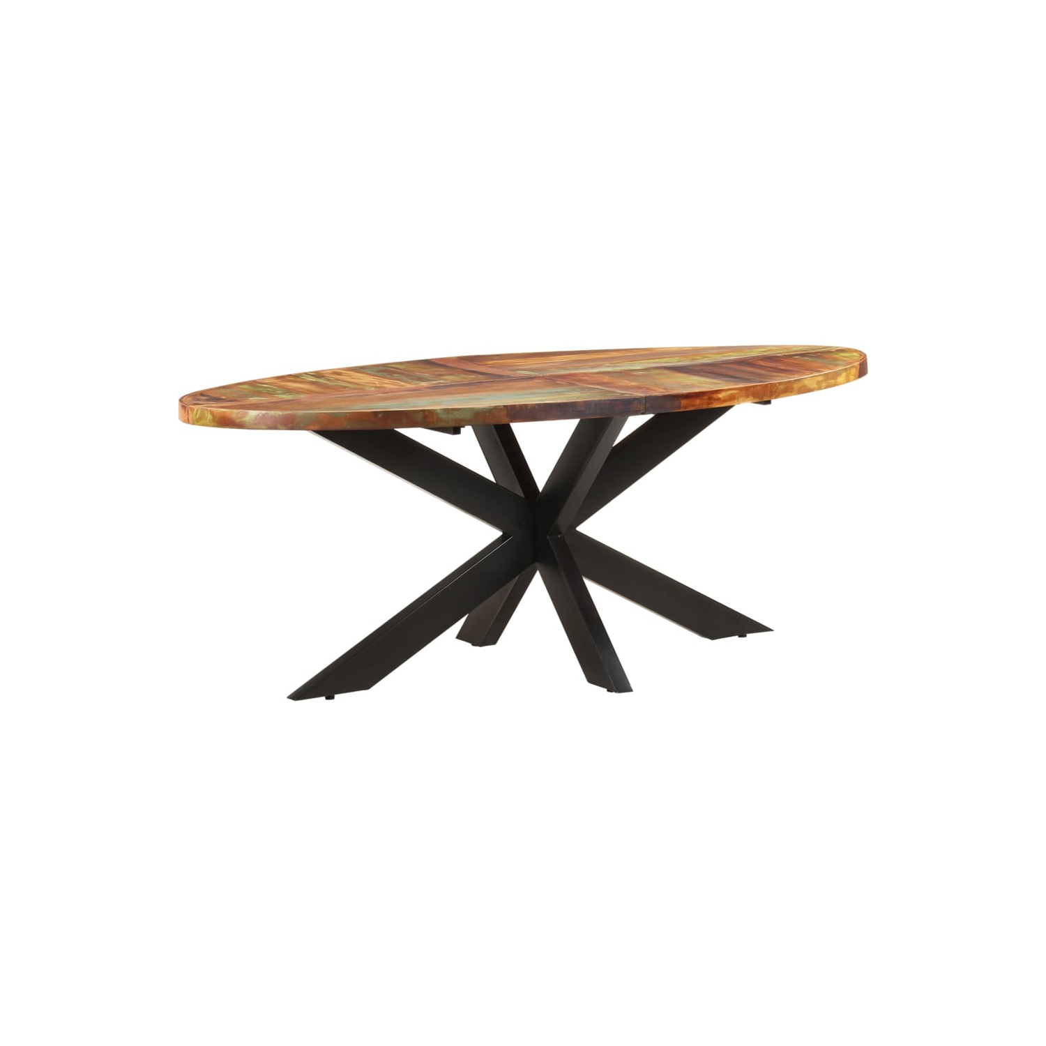 vidaXL Dining Table Oval 200x100x75 cm Solid Reclaimed Wood