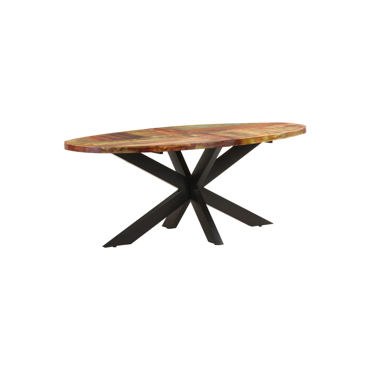 vidaXL Dining Table Oval 200x100x75 cm Solid Reclaimed Wood