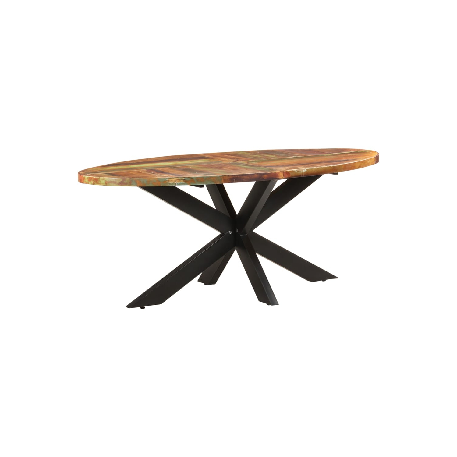 vidaXL Dining Table Oval 200x100x75 cm Solid Reclaimed Wood