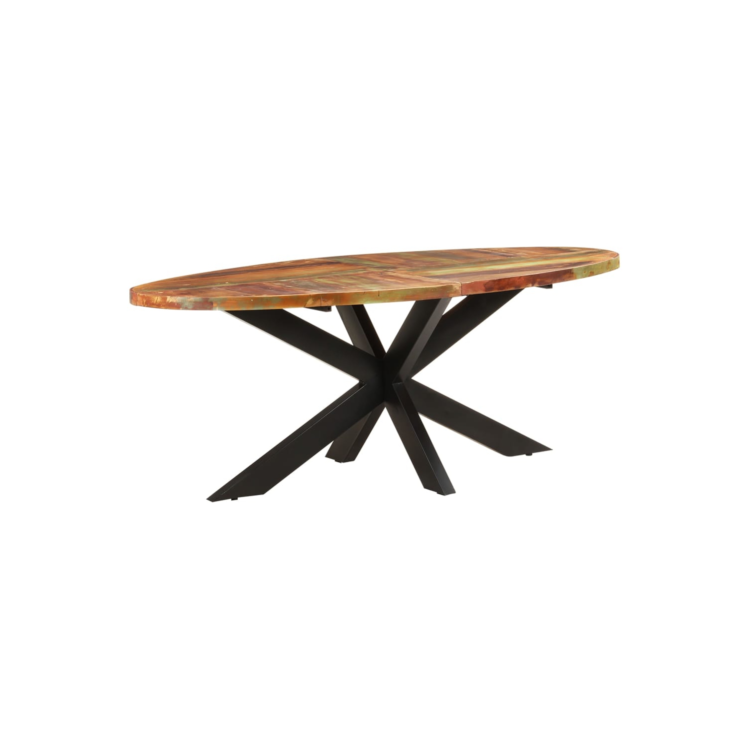 vidaXL Dining Table Oval 200x100x75 cm Solid Reclaimed Wood