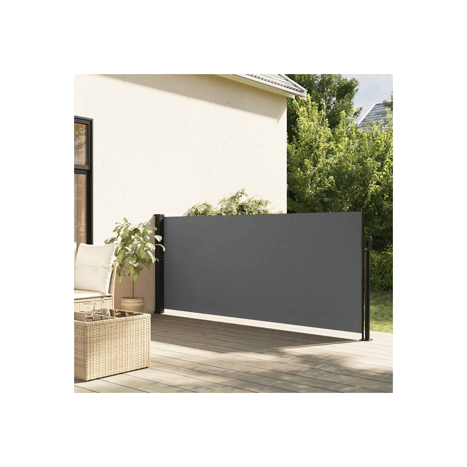 vidaXL Retractable Side Awning Anthracite 140x500 cm