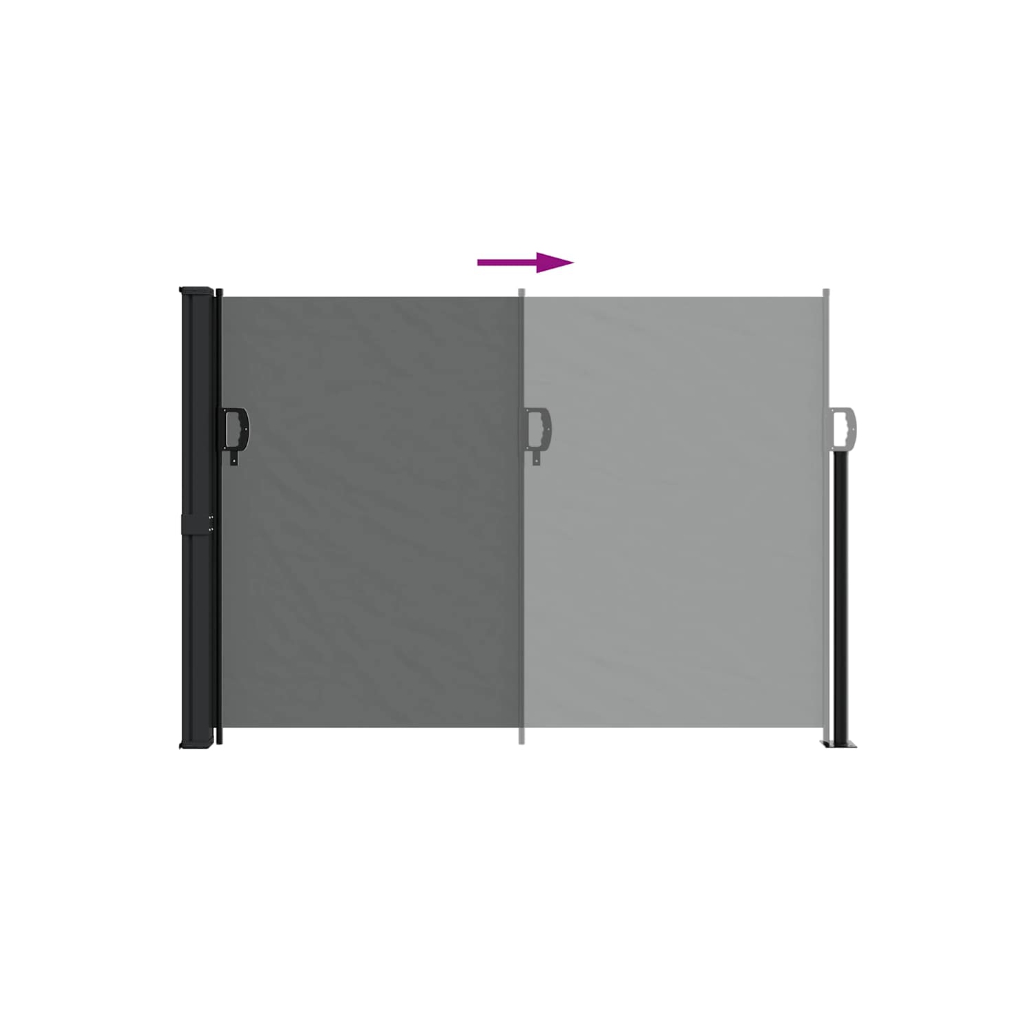 vidaXL Retractable Side Awning Anthracite 140x500 cm