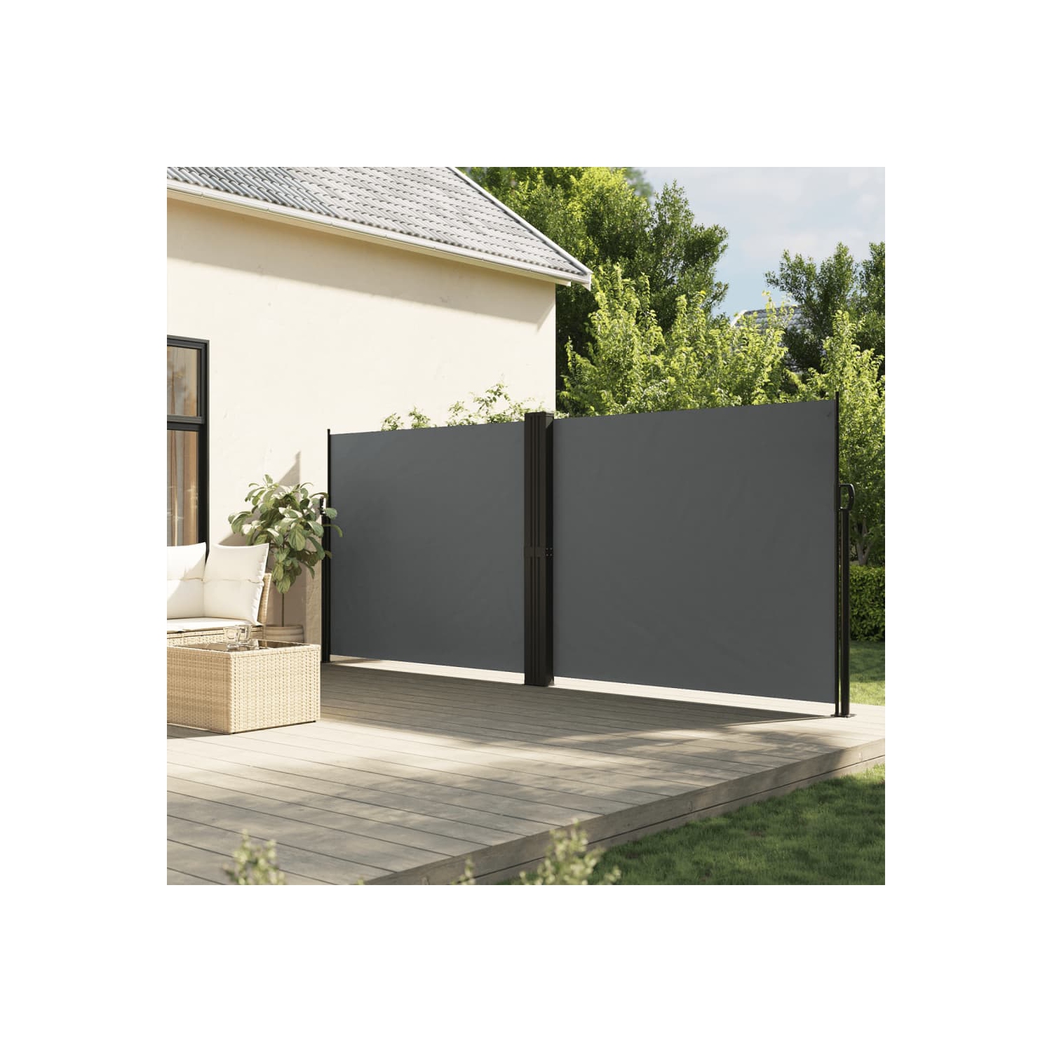 vidaXL Retractable Side Awning Anthracite 180x1000 cm