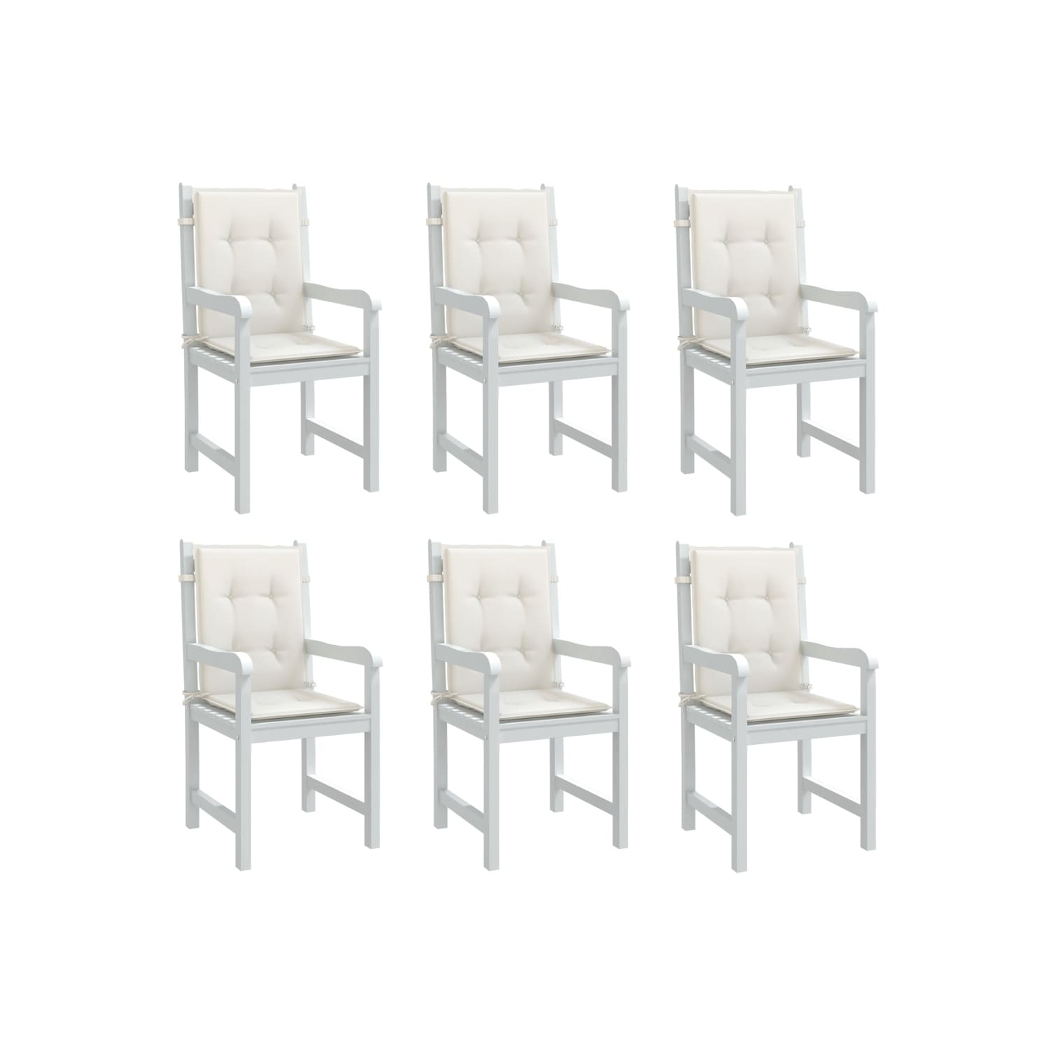 vidaXL Lowback Chair Cushions 6 pcs Melange Cream 100x50x4 cm Fabric