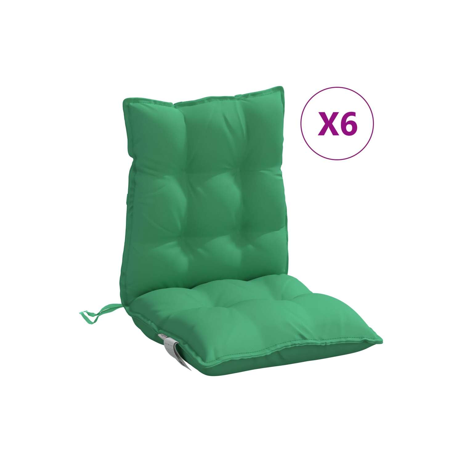 Coussins de fauteuil à dossier bas vidaXL 6 pièces en tissu Oxford vert