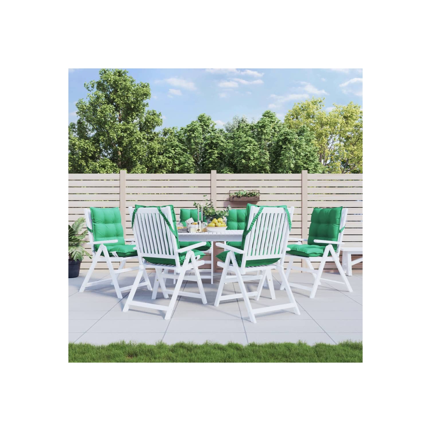 Coussins de fauteuil à dossier bas vidaXL 6 pièces en tissu Oxford vert