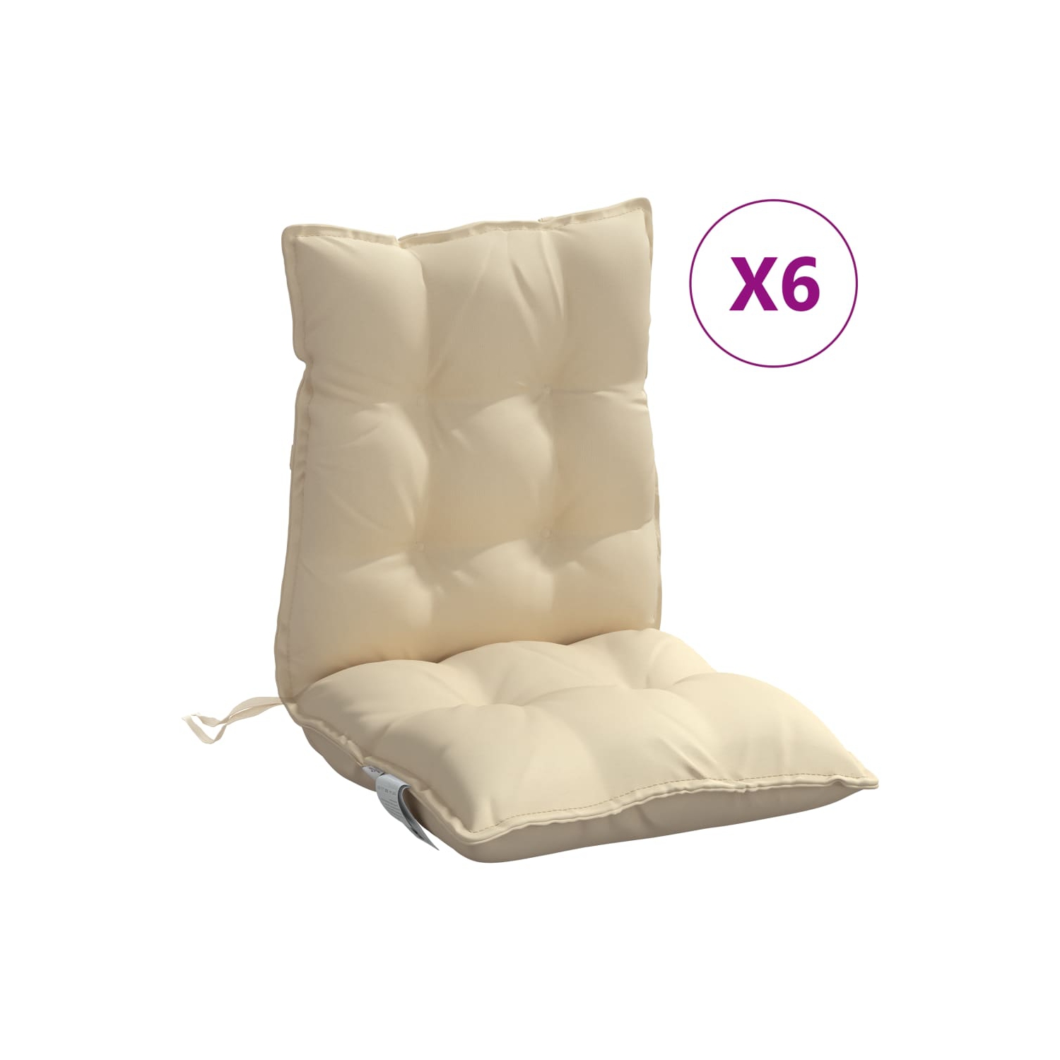 Coussins de fauteuil à dossier bas vidaXL 6 pièces en tissu Oxford beige