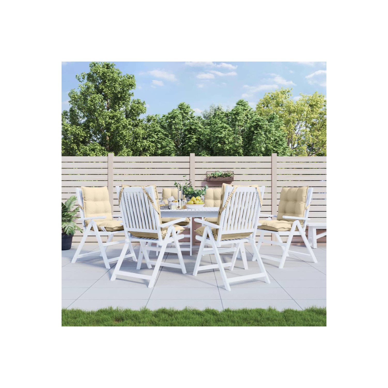 Coussins de fauteuil à dossier bas vidaXL 6 pièces en tissu Oxford beige