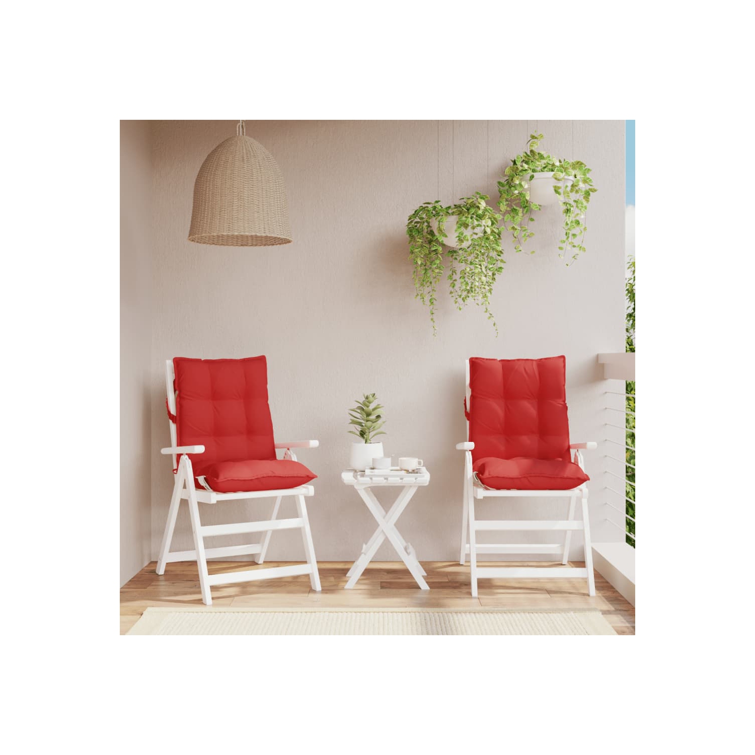 vidaXL Lowback Chair Cushions 2 pcs Red Oxford Fabric