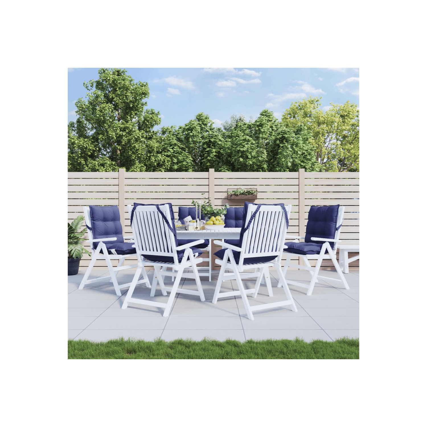 Coussins de fauteuil à dossier bas vidaXL 6 pièces en tissu Oxford bleu marine