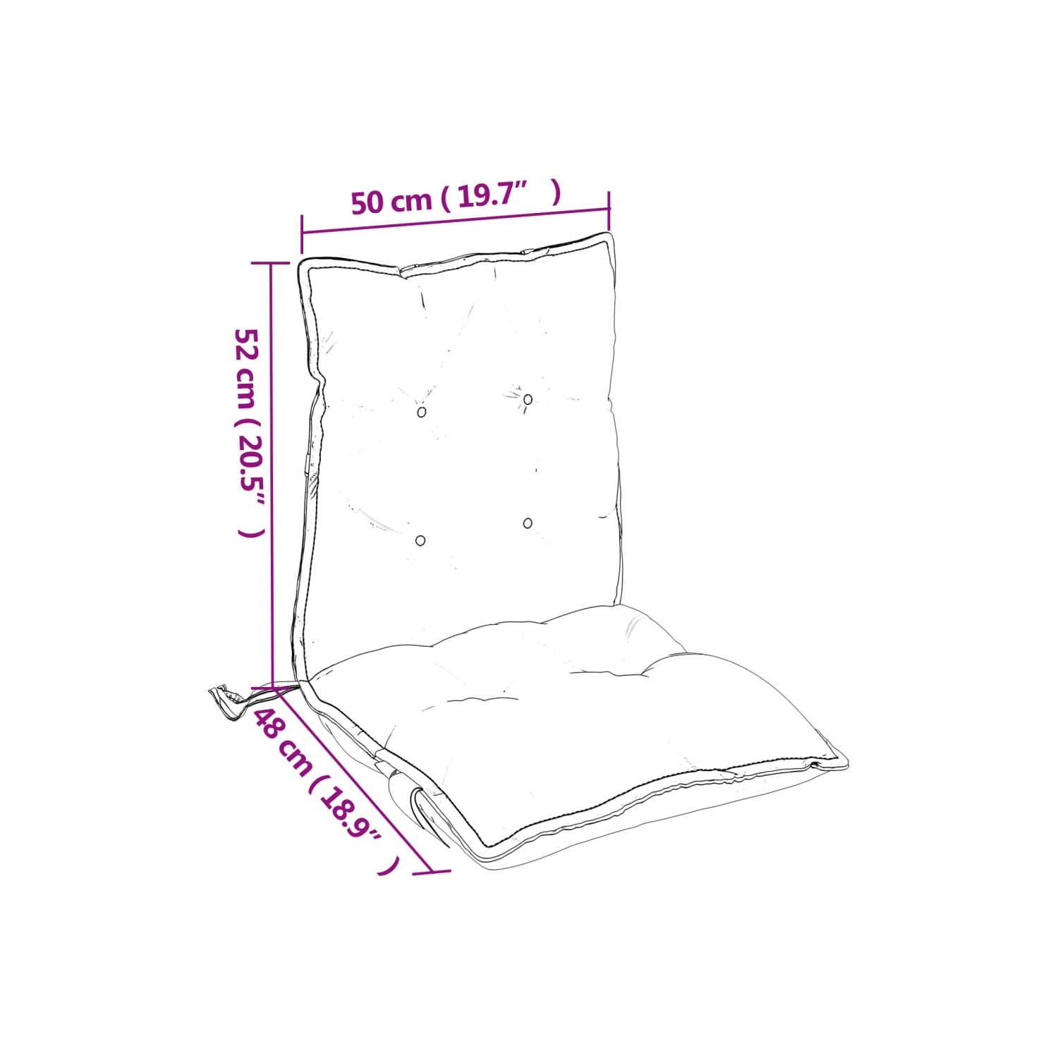 Coussins de fauteuil à dossier bas vidaXL 6 pièces en tissu Oxford bleu marine