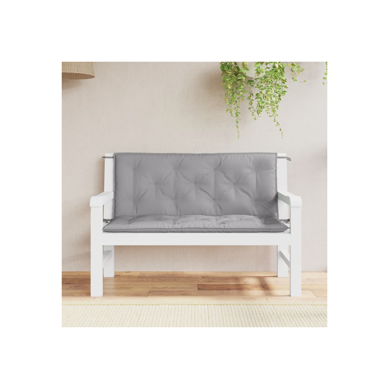 vidaXL Garden Bench Cushions 2pcs Grey 120x50x7cm Oxford Fabric