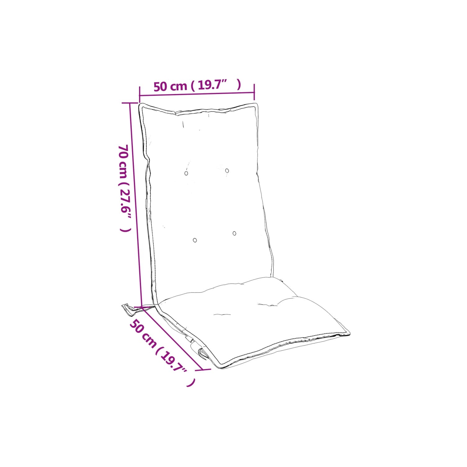 vidaXL Highback Chair Cushions 4 pcs Navy Blue Oxford Fabric