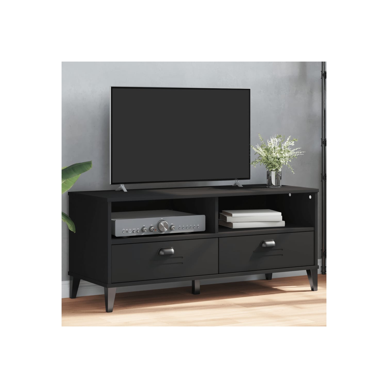 vidaXL TV Cabinet VIKEN Black Engineered Wood