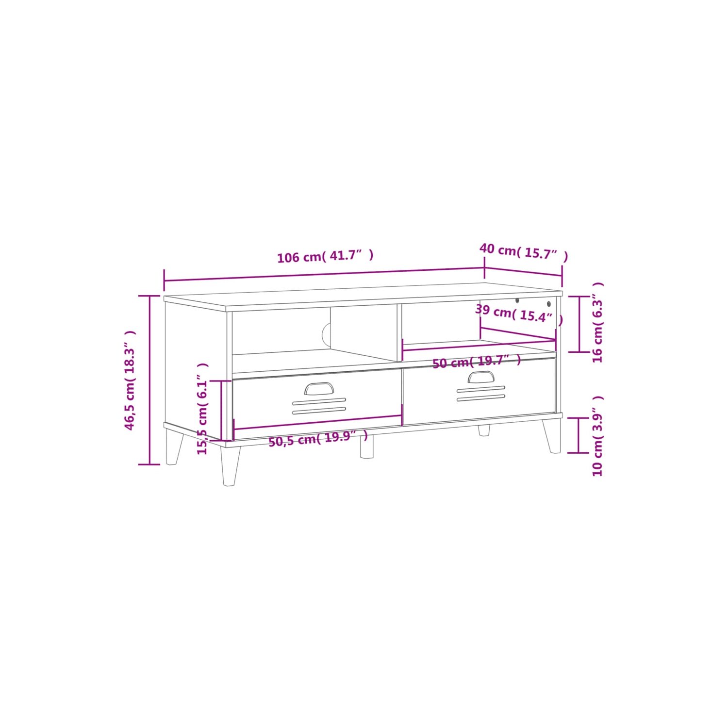 vidaXL TV Cabinet VIKEN Black Engineered Wood