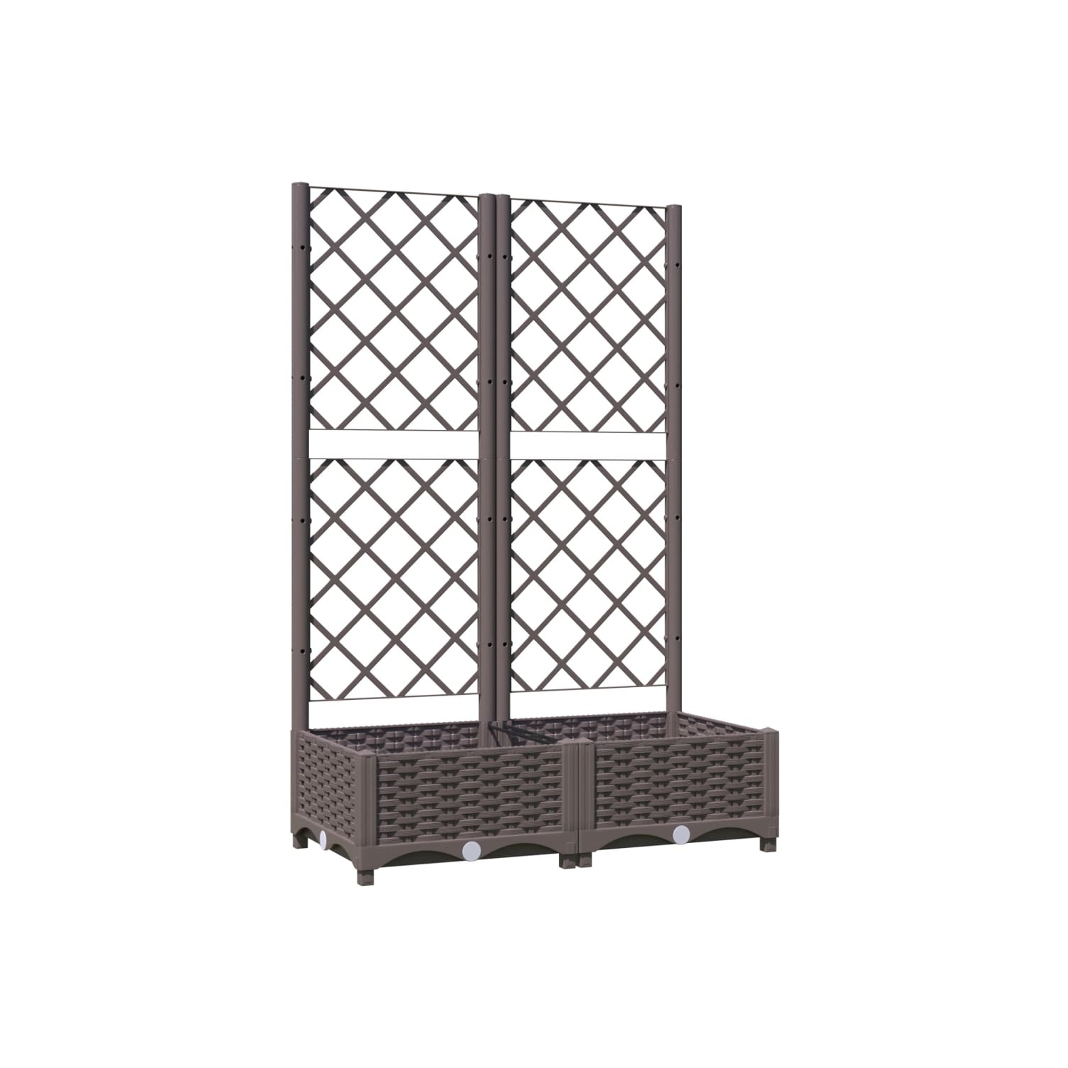 vidaXL Garden Planter with Trellis Brown 80x40x121.5 cm PP