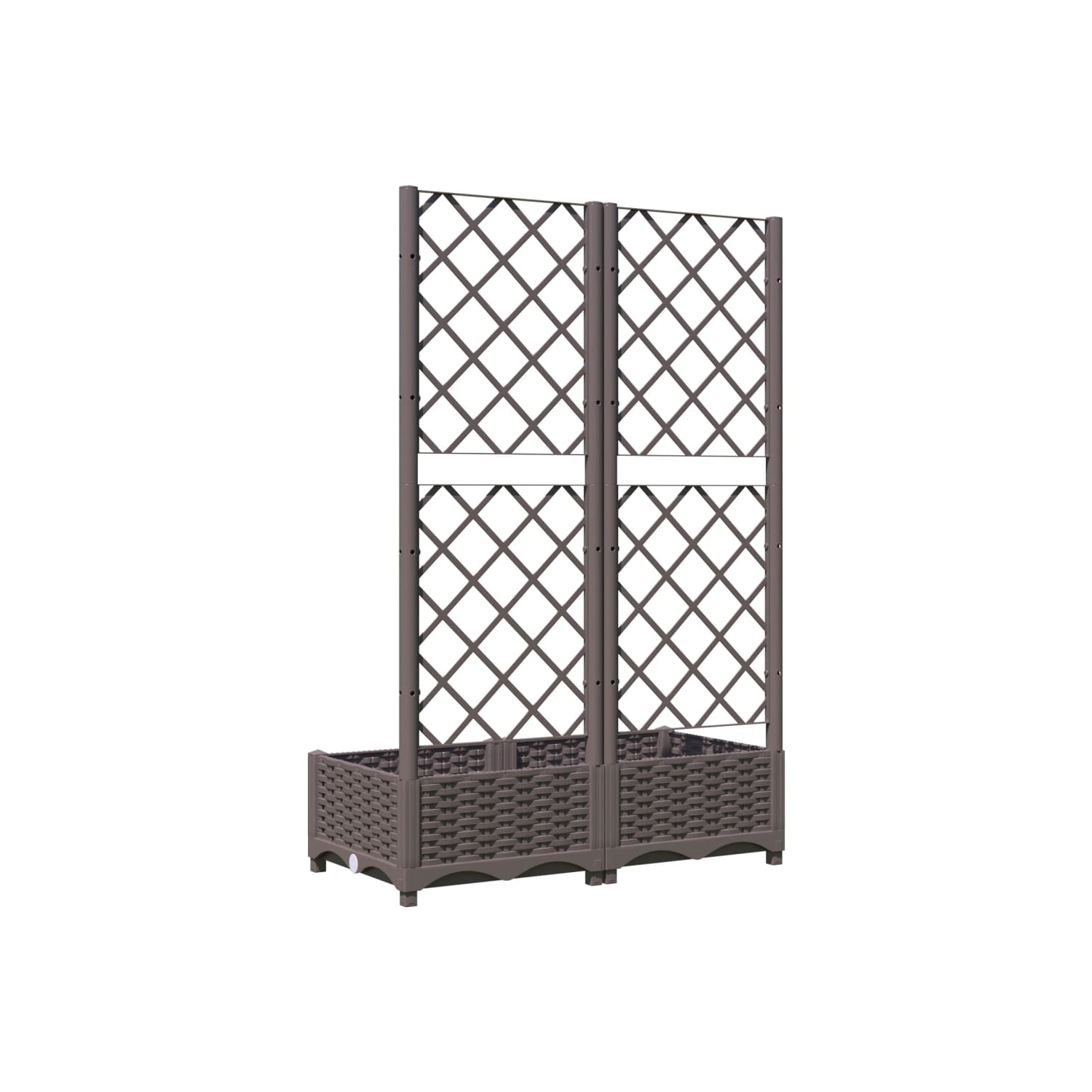 vidaXL Garden Planter with Trellis Brown 80x40x121.5 cm PP