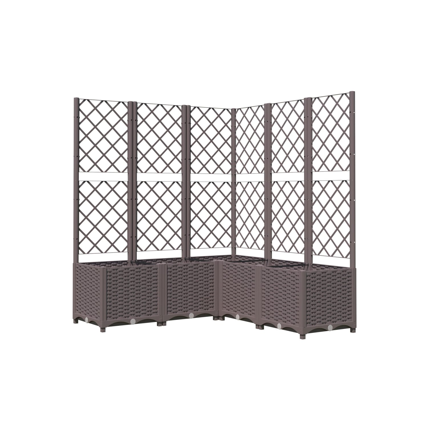 vidaXL Garden Planter with Trellis Brown 120x120x136 cm PP