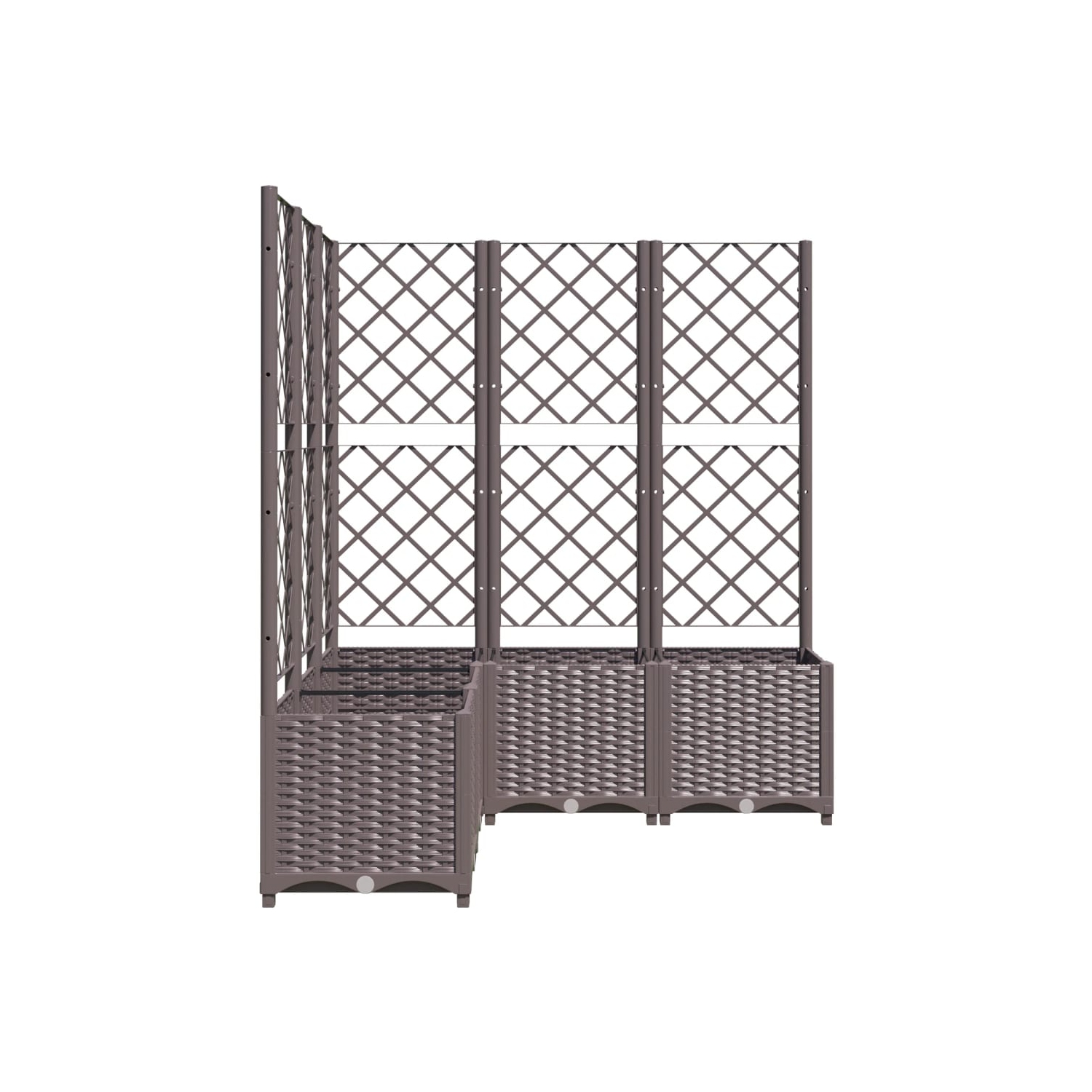 vidaXL Garden Planter with Trellis Brown 120x120x136 cm PP