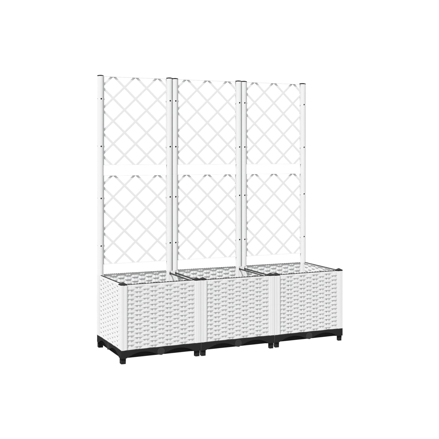 vidaXL Garden Planter with Trellis White 120x40x136 cm PP