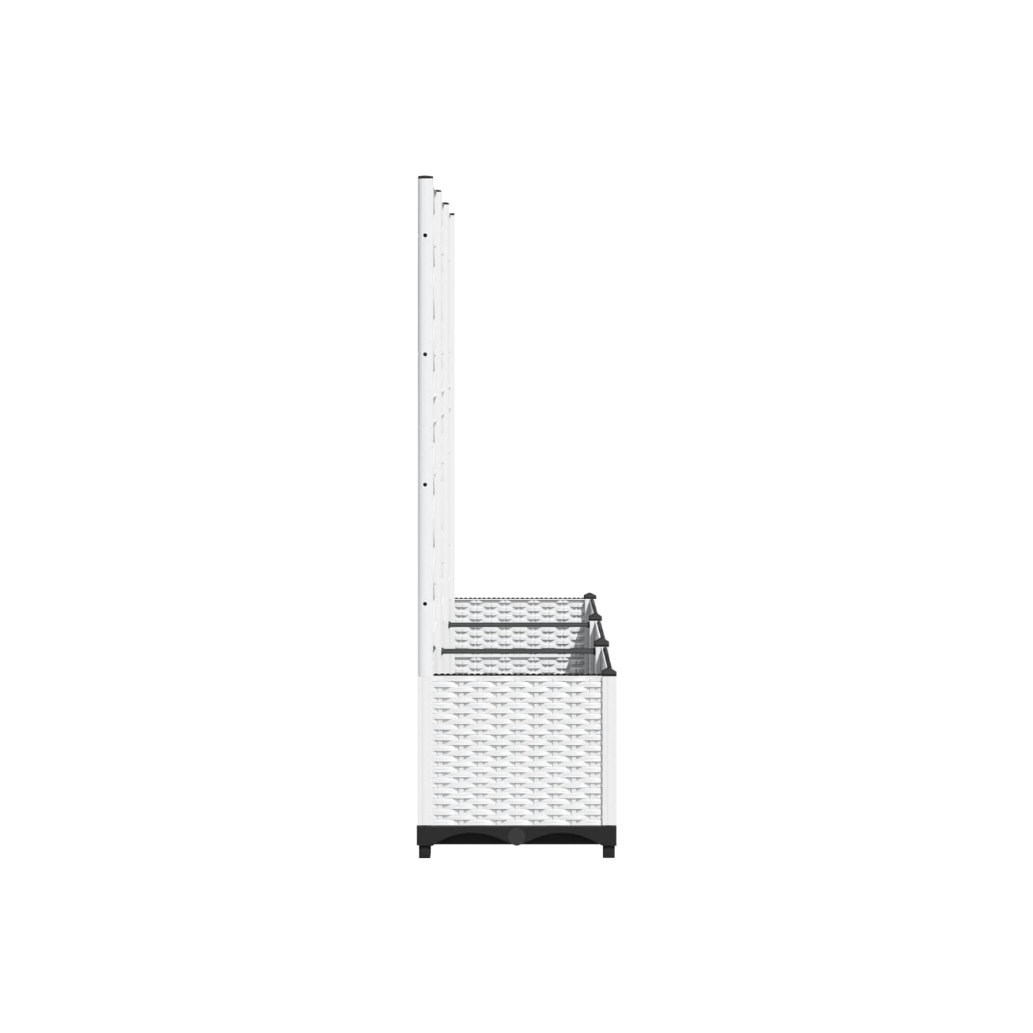 vidaXL Garden Planter with Trellis White 120x40x136 cm PP