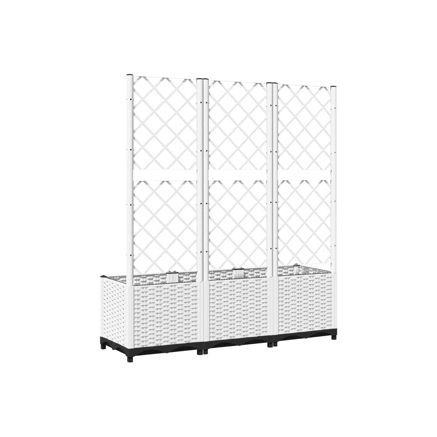 vidaXL Garden Planter with Trellis White 120x40x136 cm PP