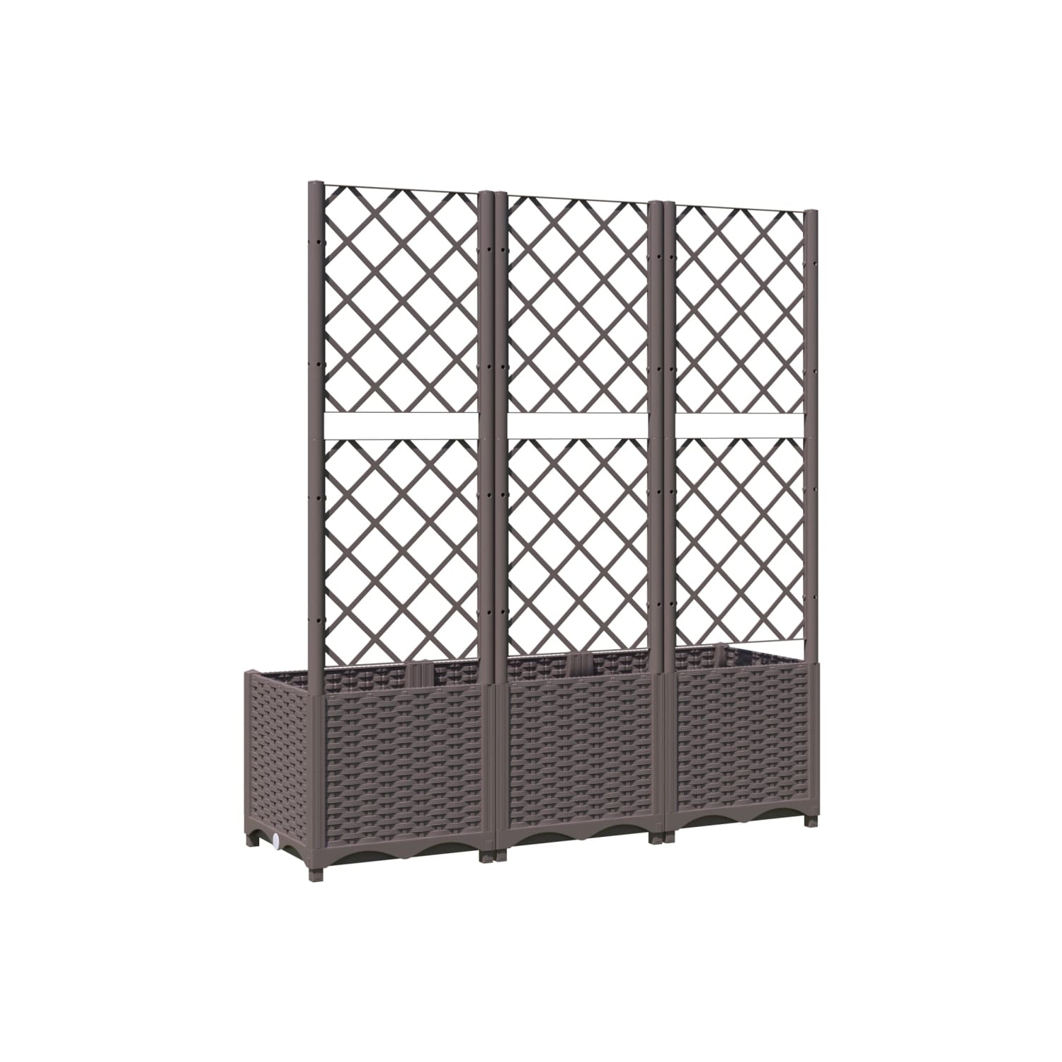 vidaXL Garden Planter with Trellis Brown 120x40x136 cm PP