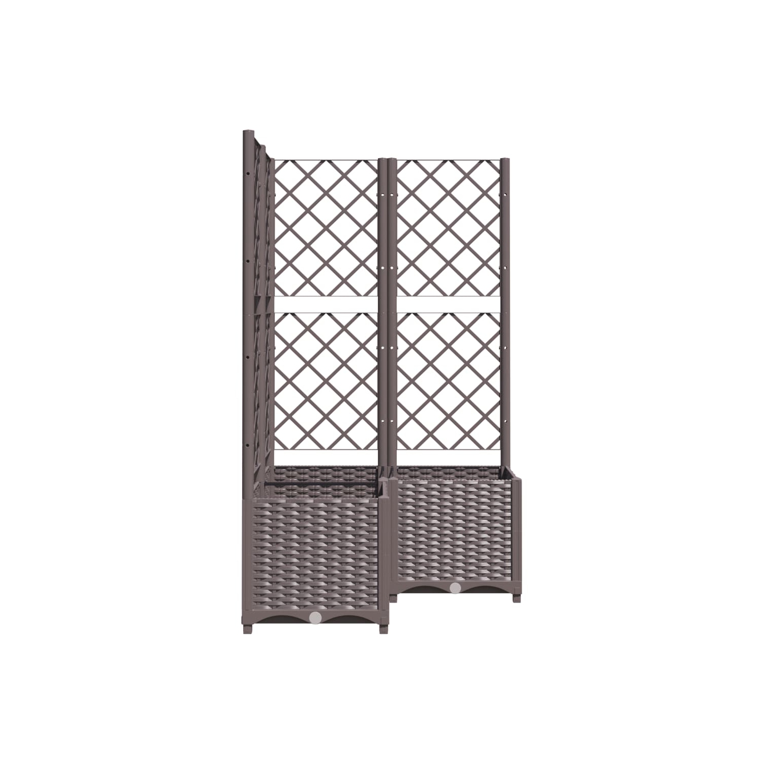 vidaXL Garden Planter with Trellis Brown 80x80x136 cm PP