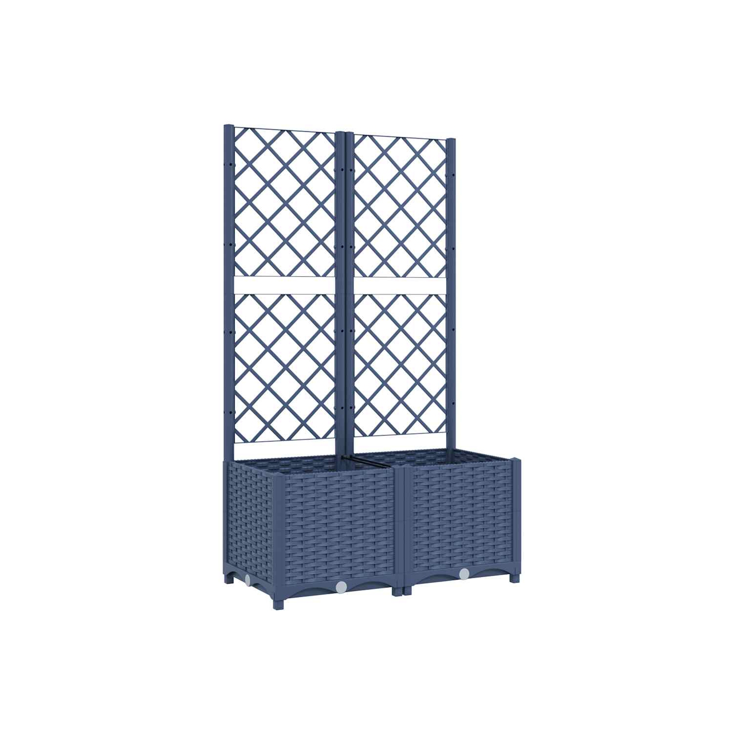 vidaXL Garden Planter with Trellis Blue Grey 80x40x136 cm PP