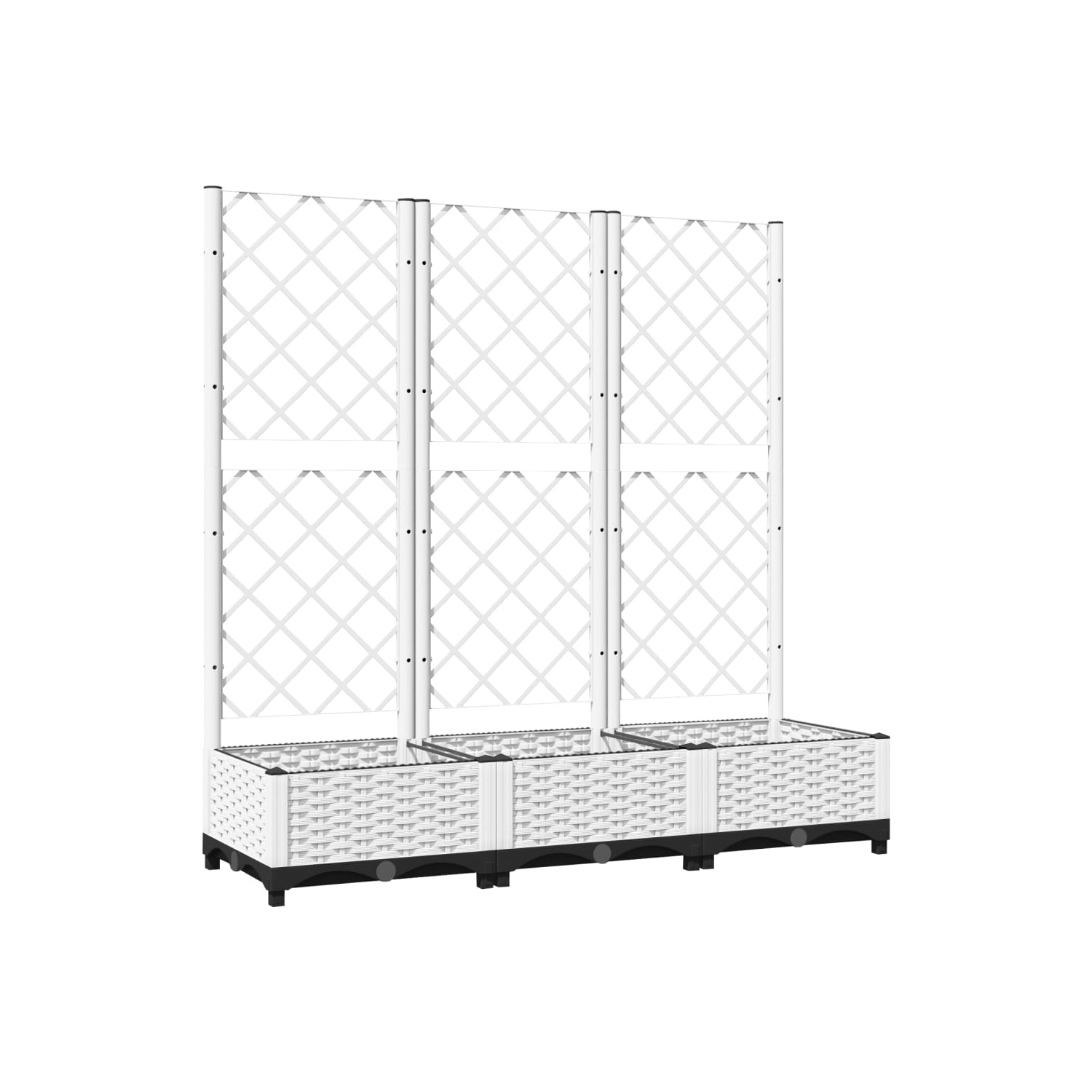 vidaXL Garden Planter with Trellis White 120x40x121.5 cm PP