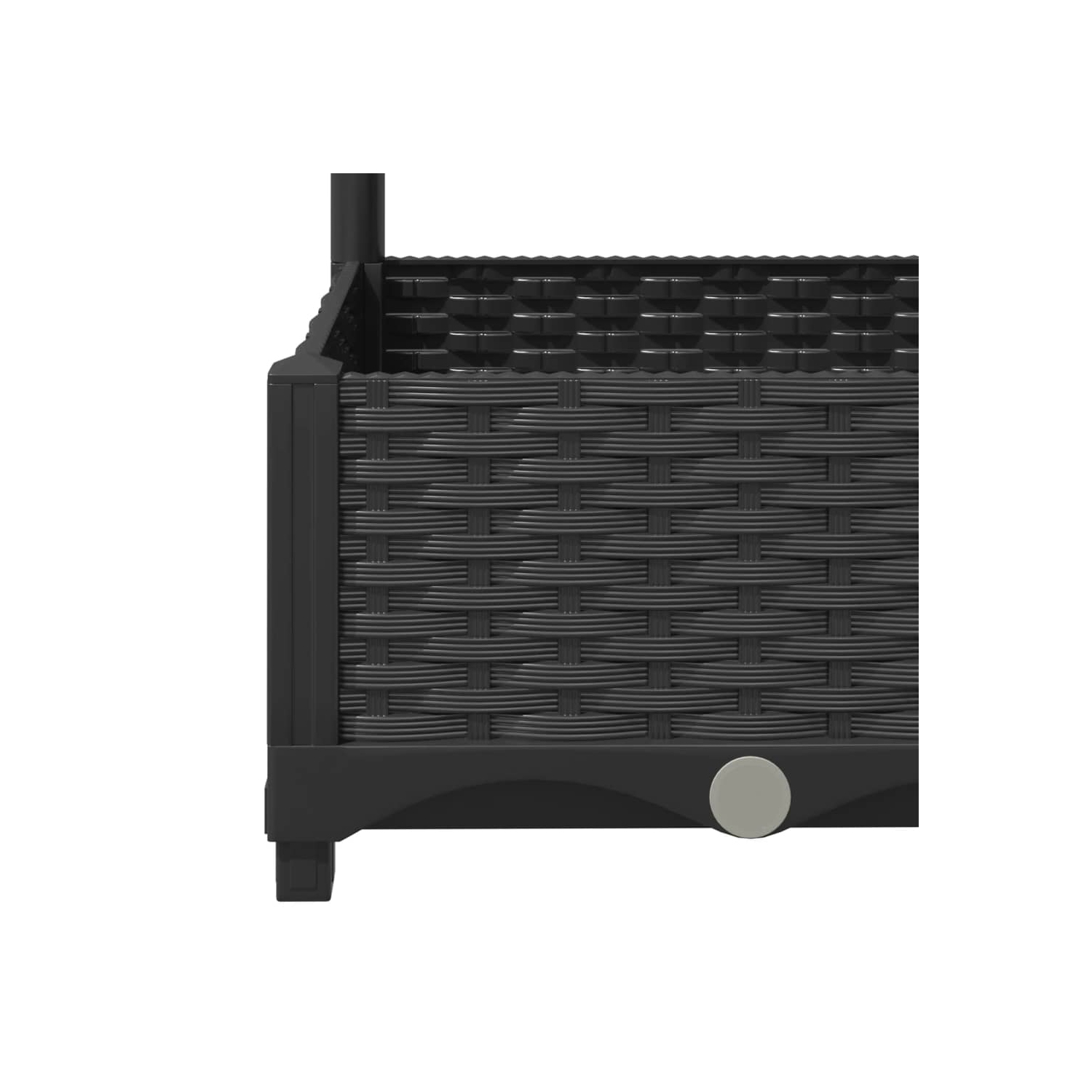 vidaXL Garden Planter with Trellis Black 40x40x121.5 cm PP
