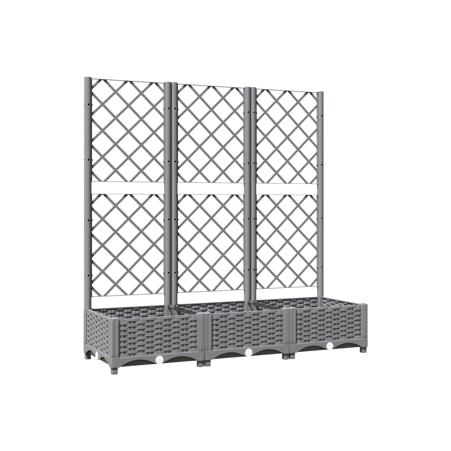 vidaXL Garden Planter with Trellis Light Grey 120x40x121.5 cm PP
