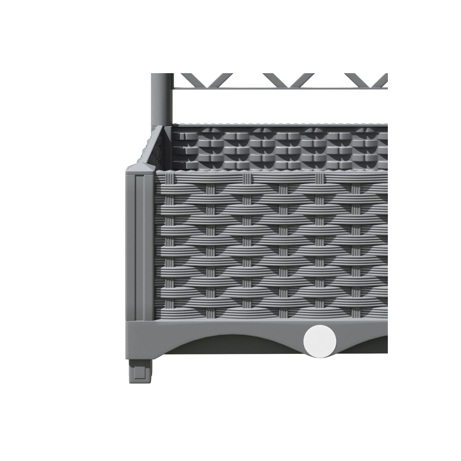 vidaXL Garden Planter with Trellis Light Grey 120x40x121.5 cm PP