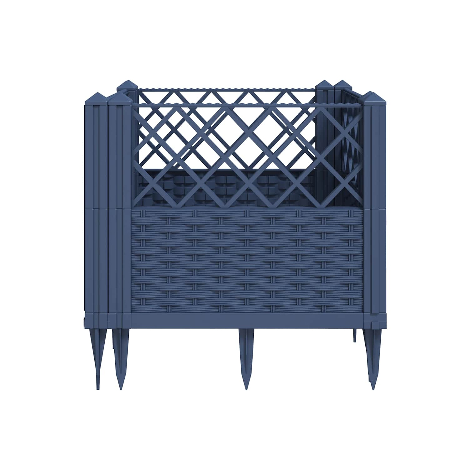 vidaXL Garden Planter with Pegs Blue Grey 43.5x43.5x43.5 cm PP